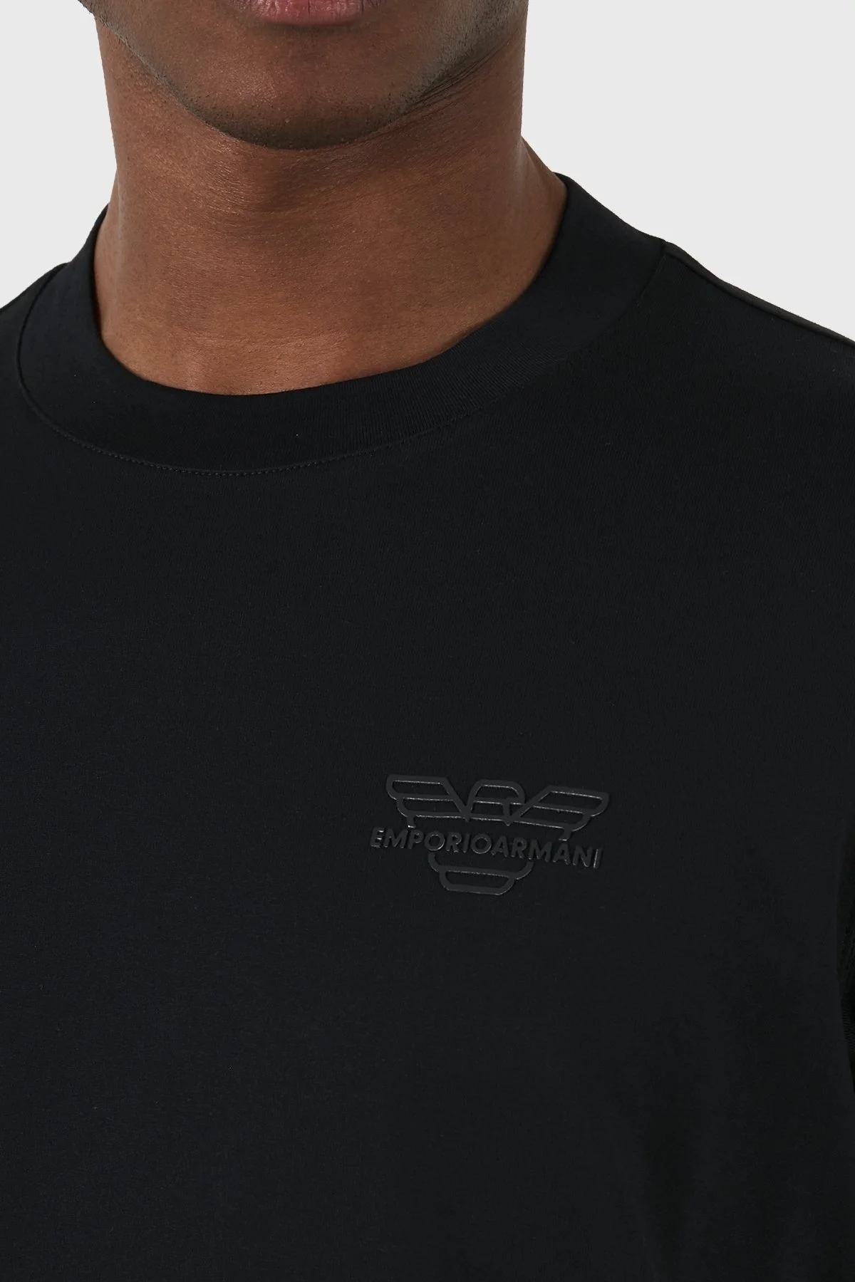 Emporio Armani Pamuklu Regular Fit Bisiklet Yaka Erkek T Shirt 3D1TH3 1JOCZ 0052 SİYAH - 5