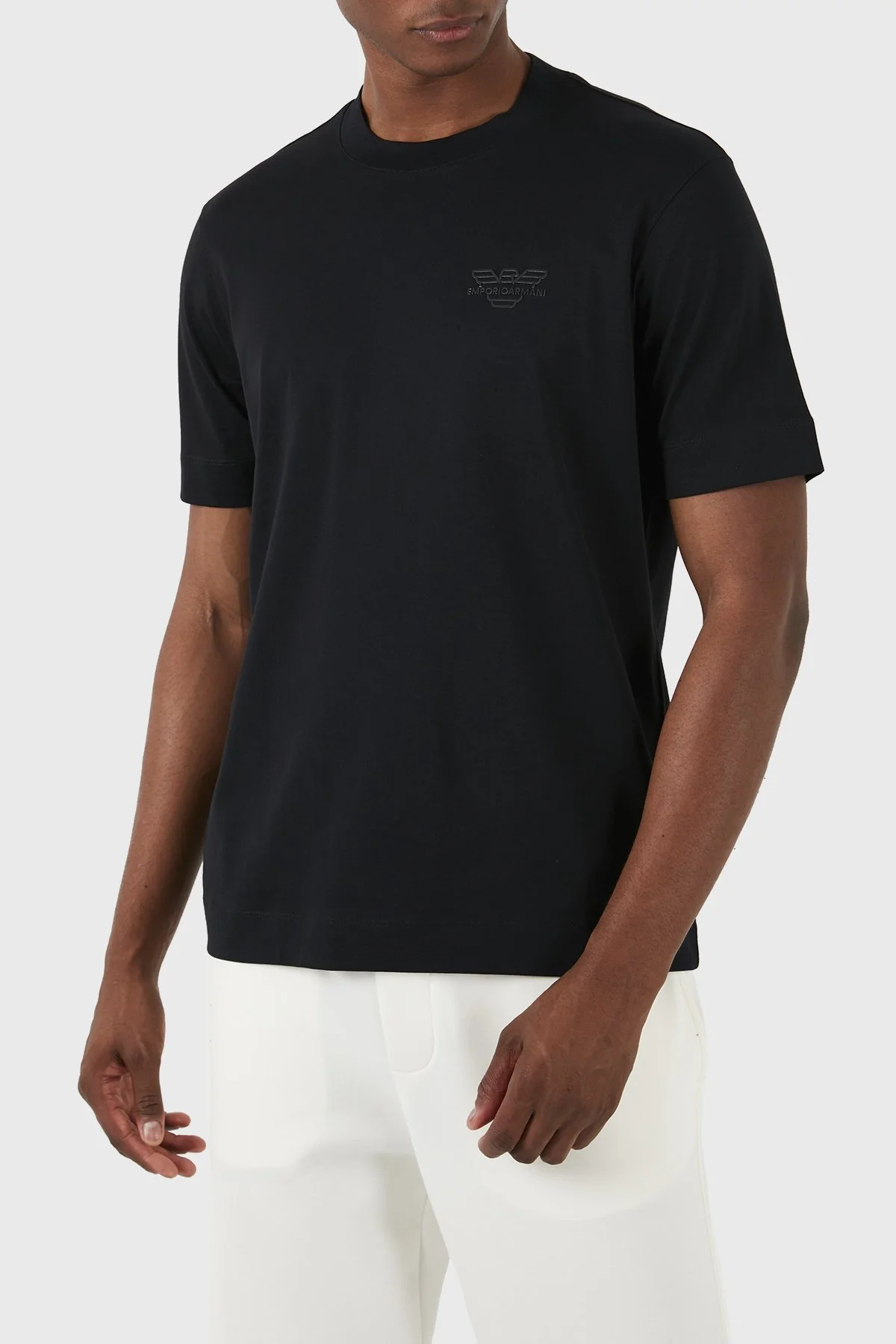 Emporio Armani Pamuklu Regular Fit Bisiklet Yaka Erkek T Shirt 3D1TH3 1JOCZ 0052 Siyah - 1
