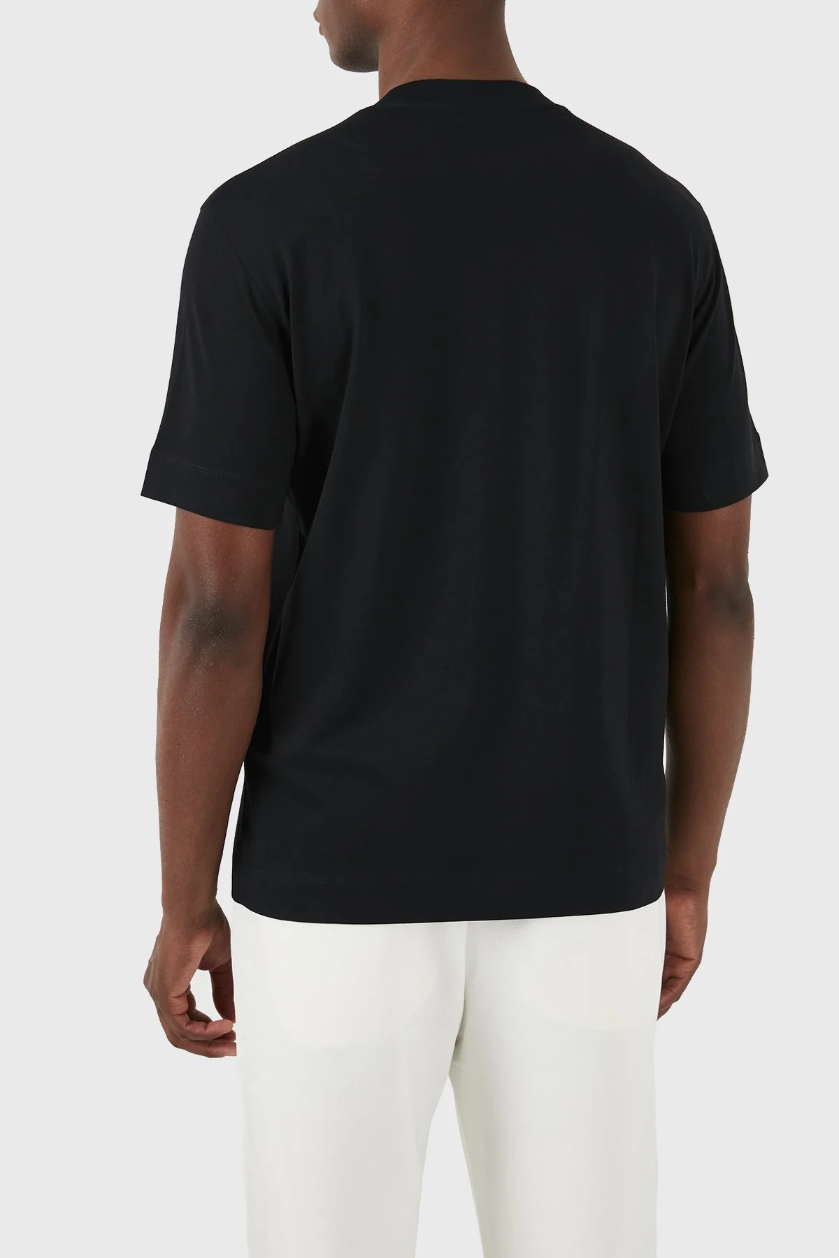 Emporio Armani Pamuklu Regular Fit Bisiklet Yaka Erkek T Shirt 3D1TH3 1JOCZ 0052 Siyah - 3