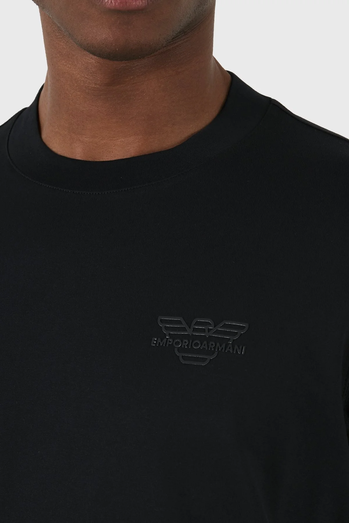 Emporio Armani Pamuklu Regular Fit Bisiklet Yaka Erkek T Shirt 3D1TH3 1JOCZ 0052 Siyah - 5