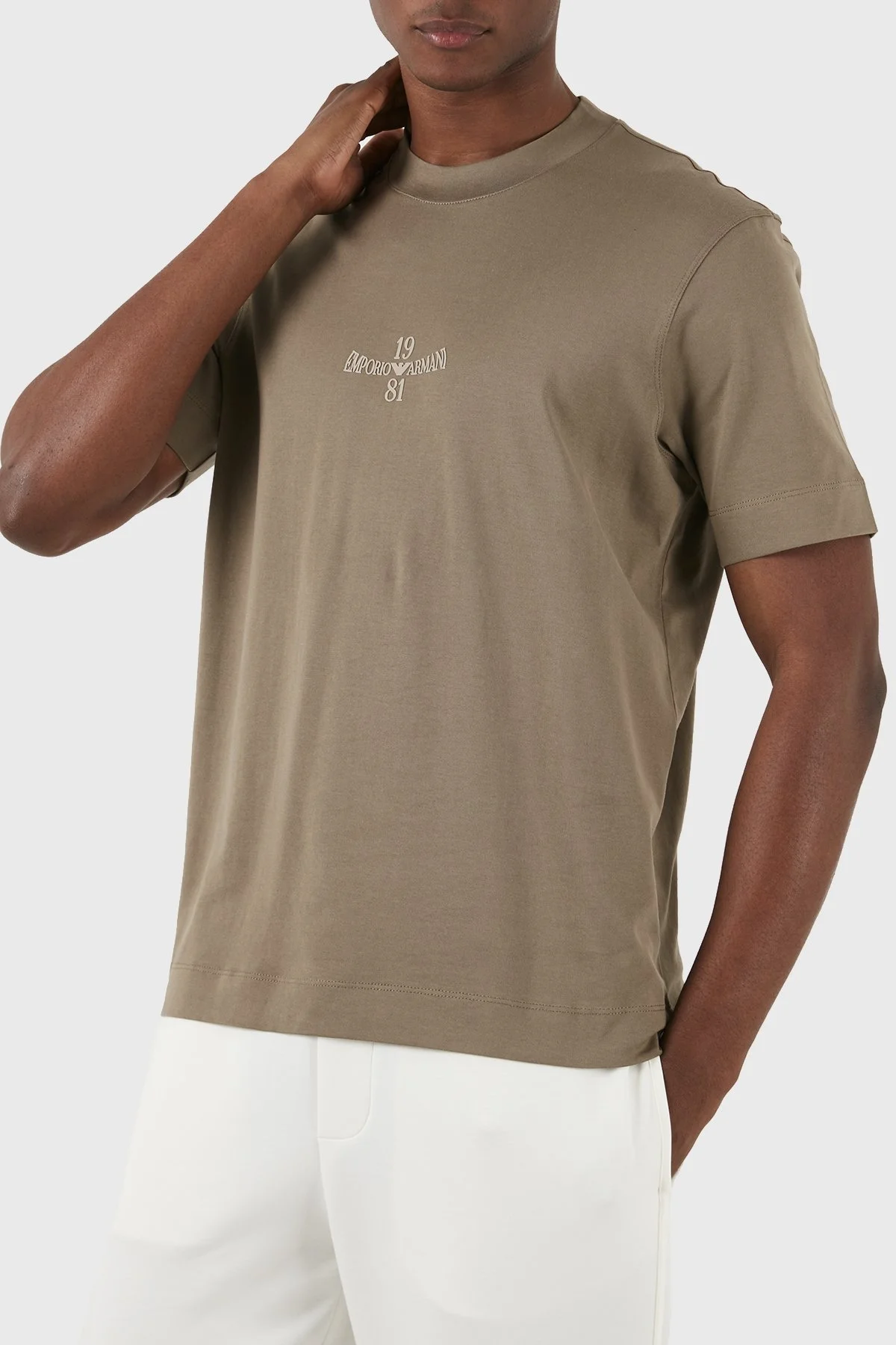 Emporio Armani Pamuklu Regular Fit Bisiklet Yaka Erkek T Shirt 3D1TH3 1JOCZ 04B5 HAKİ - 4