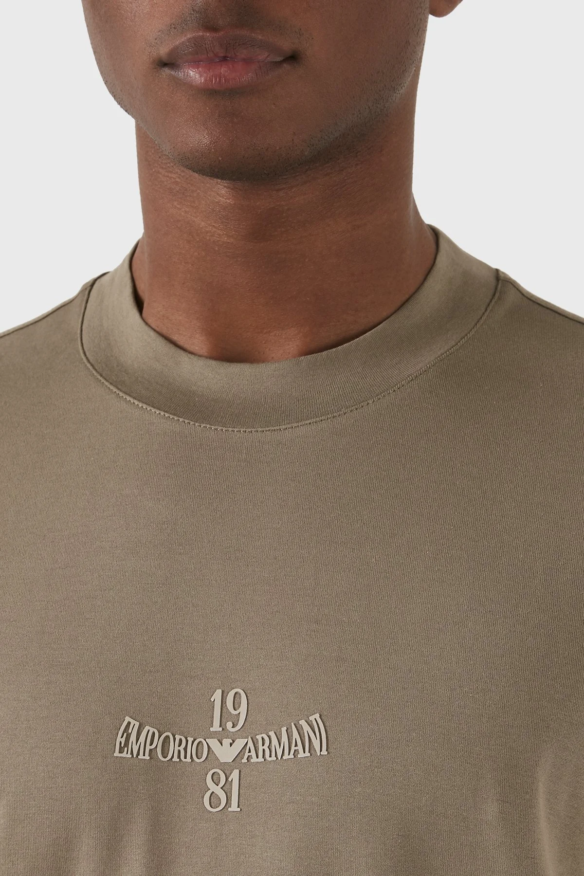 Emporio Armani Pamuklu Regular Fit Bisiklet Yaka Erkek T Shirt 3D1TH3 1JOCZ 04B5 HAKİ - 5