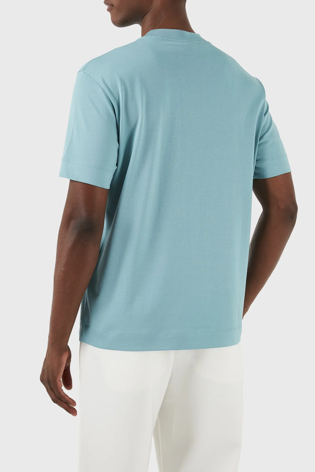 Emporio Armani Pamuklu Regular Fit Bisiklet Yaka Erkek T Shirt 3D1TH3 1JOCZ 0749 TURKUAZ - 3