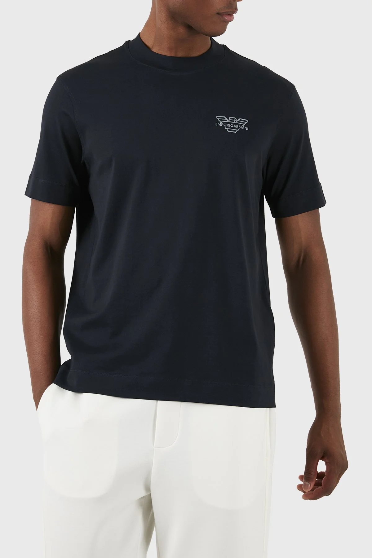 Emporio Armani Pamuklu Regular Fit Bisiklet Yaka Erkek T Shirt 3D1TH3 1JOCZ 09Q7 LACİVERT - 1