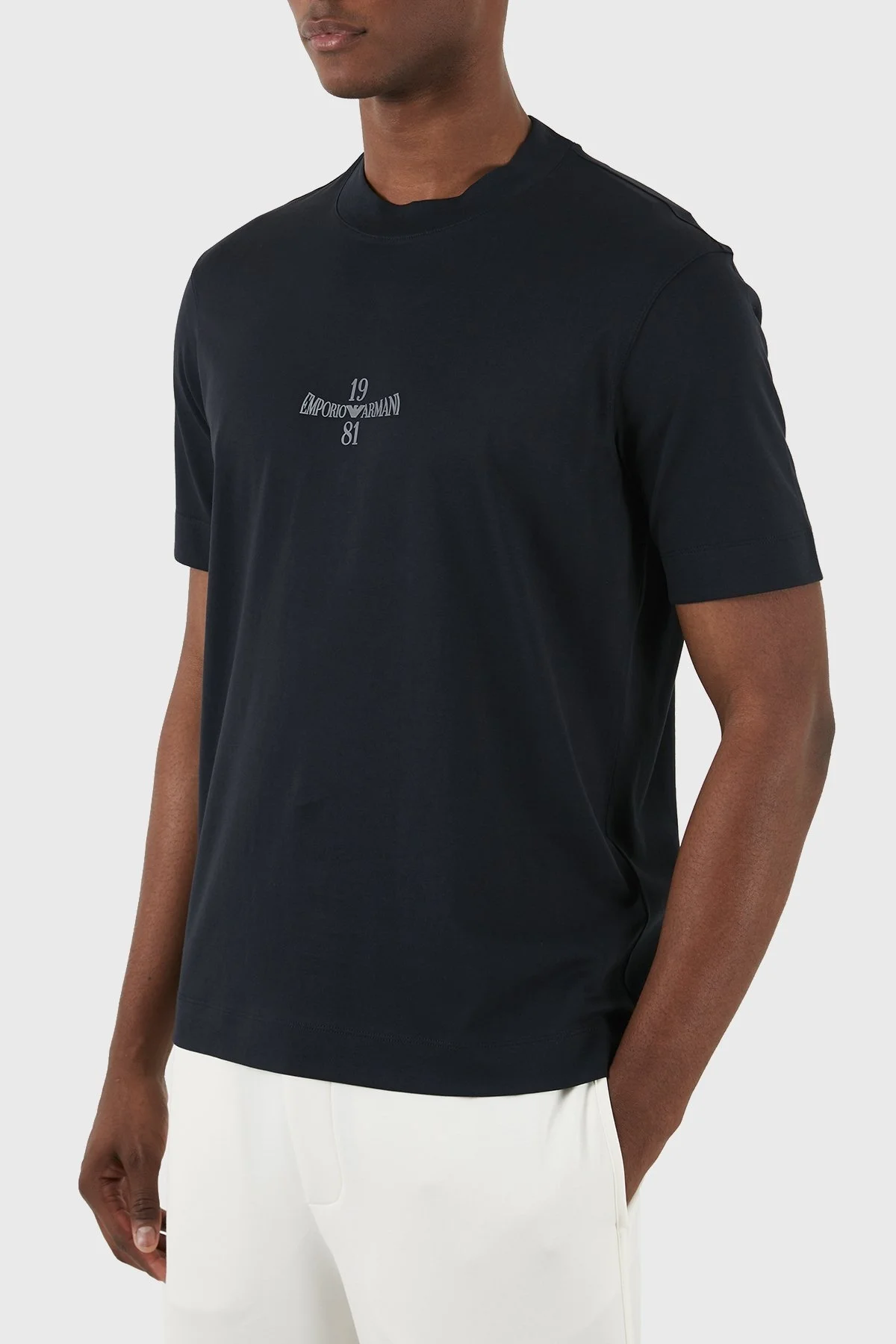 Emporio Armani Pamuklu Regular Fit Bisiklet Yaka Erkek T Shirt 3D1TH3 1JOCZ 09Q8 LACİVERT - 1