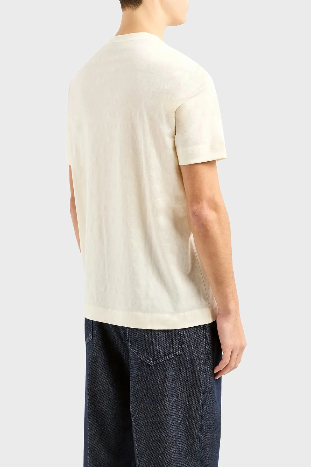 Emporio Armani Pamuklu Regular Fit Bisiklet Yaka Erkek T Shirt 3D1TH5 1JORZ 0128 EKRU - 3