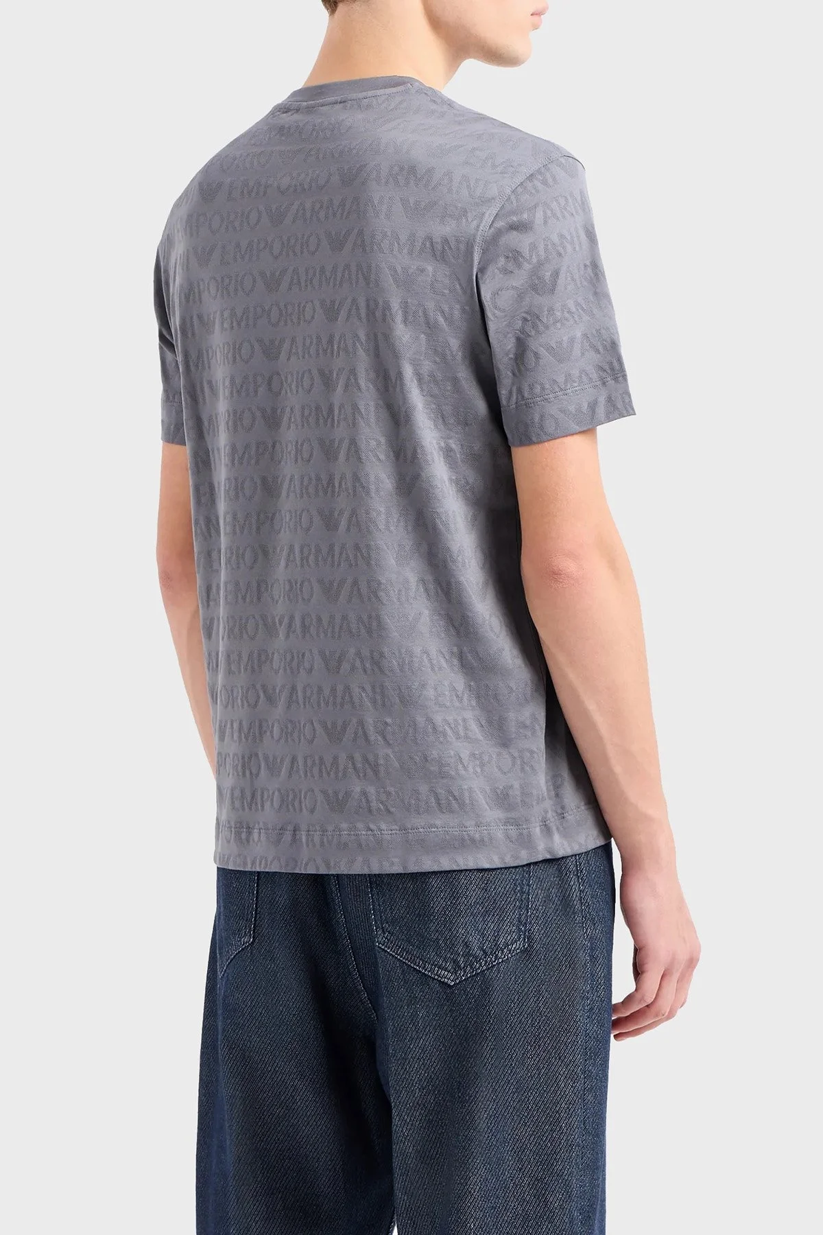 Emporio Armani Pamuklu Regular Fit Bisiklet Yaka Erkek T Shirt 3D1TH5 1JORZ 0639 ANTRASİT - 3