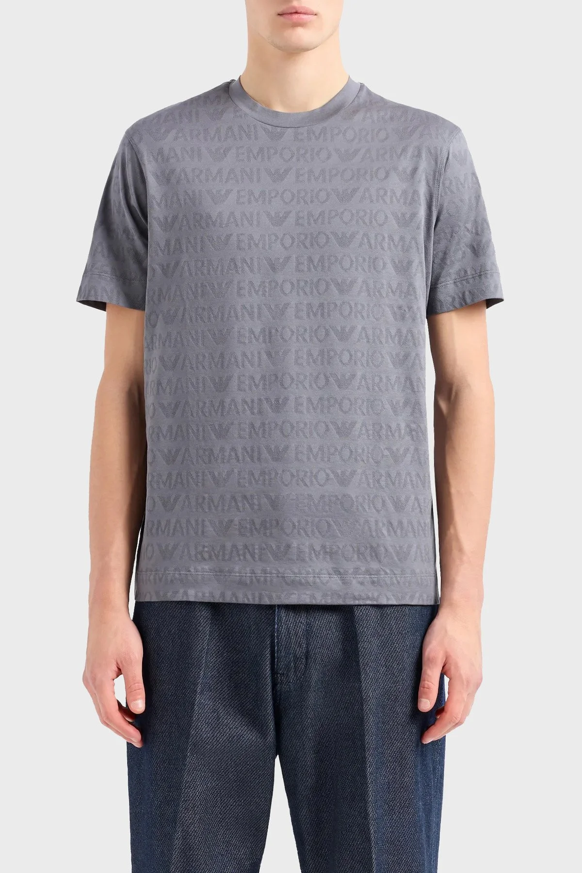 Emporio Armani Pamuklu Regular Fit Bisiklet Yaka Erkek T Shirt 3D1TH5 1JORZ 0639 ANTRASİT - 1