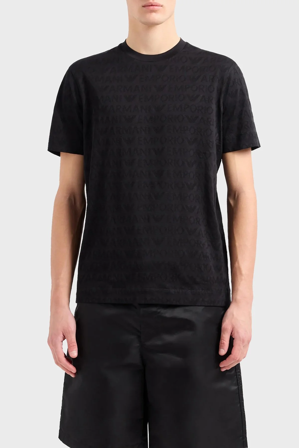 Emporio Armani Pamuklu Regular Fit Bisiklet Yaka Erkek T Shirt 3D1TH5 1JORZ 0999 Siyah - 1