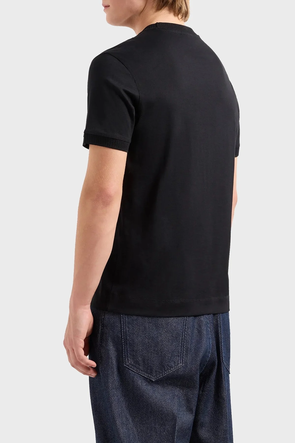 Emporio Armani Pamuklu Regular Fit Bisiklet Yaka Erkek T Shirt 3D1TN3 1JOCZ 0032 SİYAH - 8