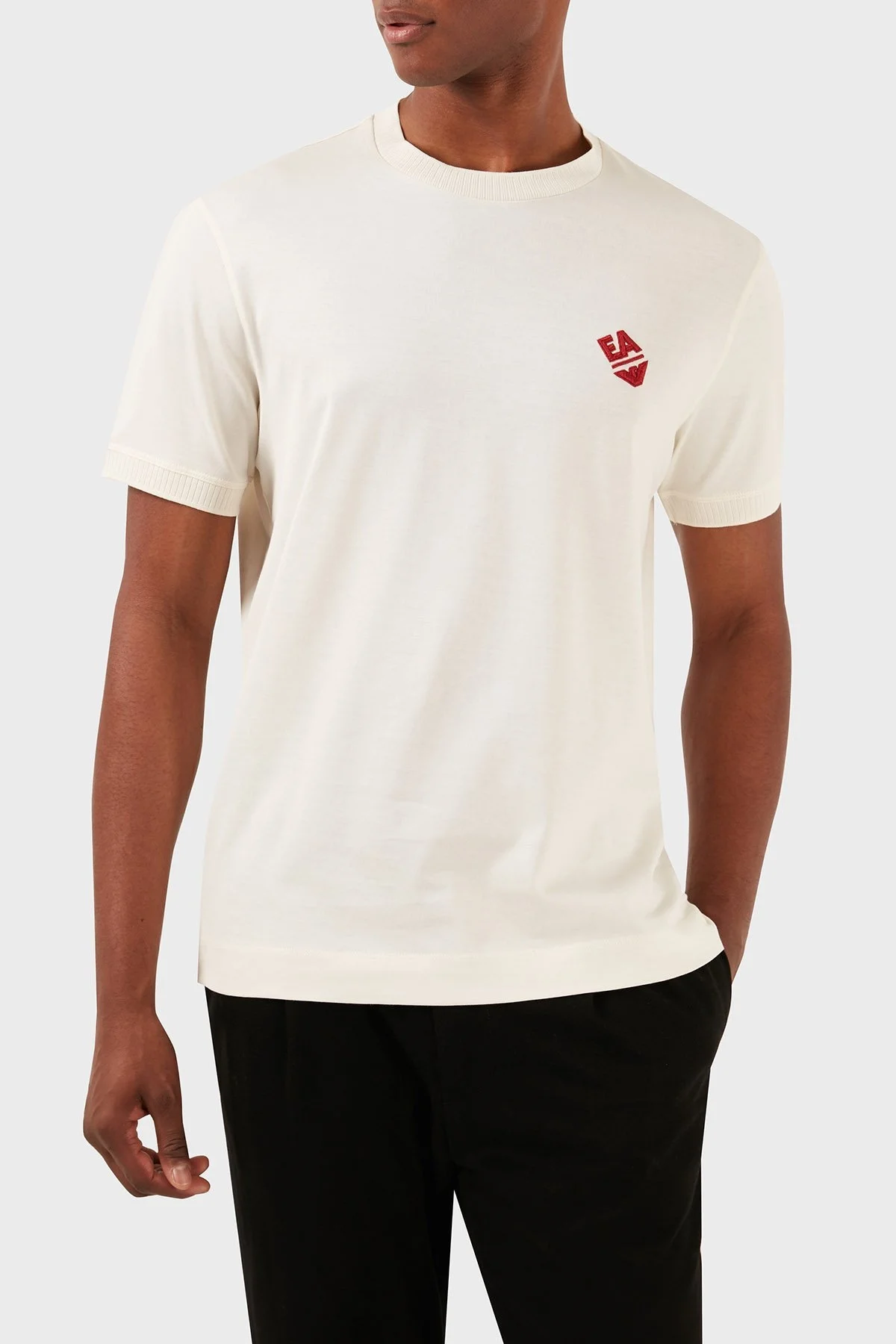 Emporio Armani Pamuklu Regular Fit Bisiklet Yaka Erkek T Shirt 3D1TN3 1JOCZ 0158 EKRU - 6