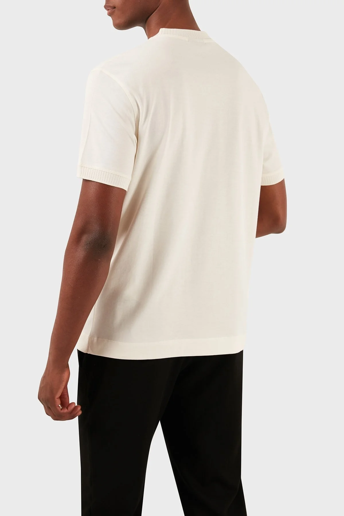 Emporio Armani Pamuklu Regular Fit Bisiklet Yaka Erkek T Shirt 3D1TN3 1JOCZ 0158 EKRU - 8