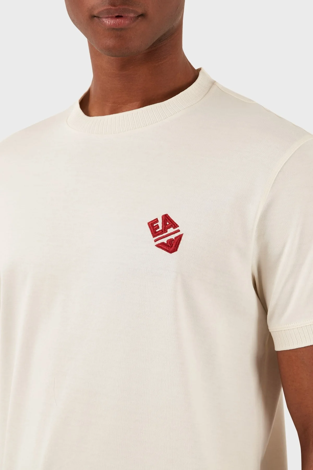 Emporio Armani Pamuklu Regular Fit Bisiklet Yaka Erkek T Shirt 3D1TN3 1JOCZ 0158 EKRU - 9