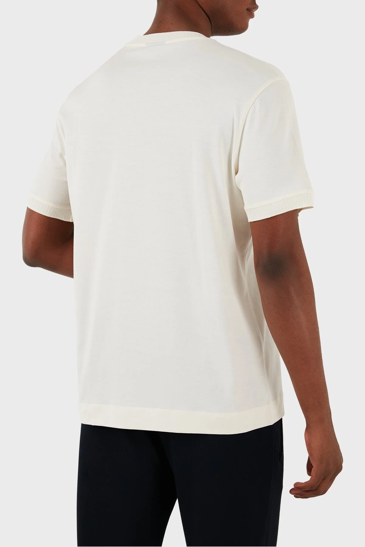 Emporio Armani Pamuklu Regular Fit Bisiklet Yaka Erkek T Shirt 3D1TN3 1JOCZ 0165 EKRU - 3