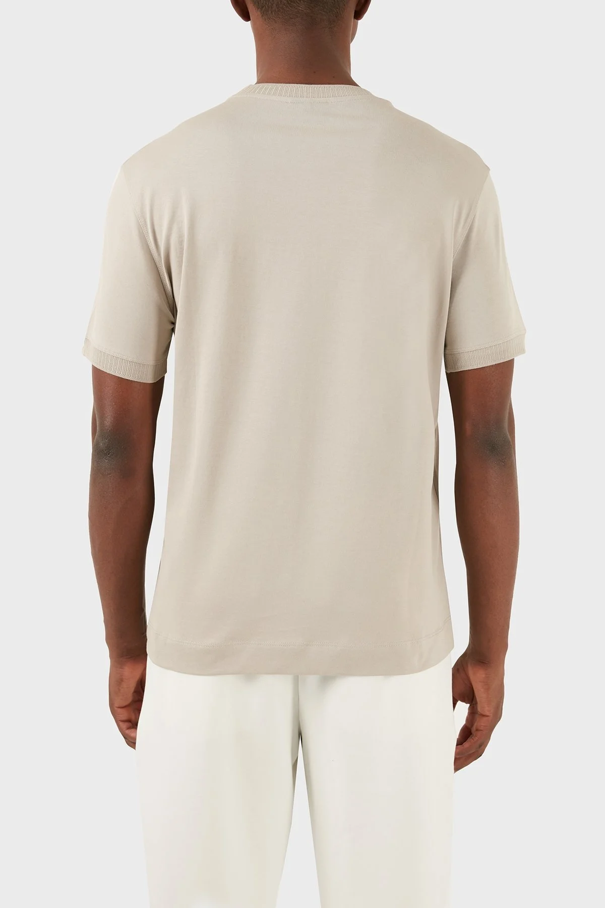 Emporio Armani Pamuklu Regular Fit Bisiklet Yaka Erkek T Shirt 3D1TN3 1JOCZ 0180 BEJ - 3