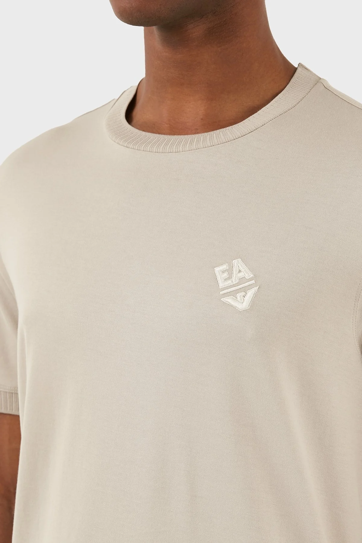 Emporio Armani Pamuklu Regular Fit Bisiklet Yaka Erkek T Shirt 3D1TN3 1JOCZ 0180 BEJ - 5