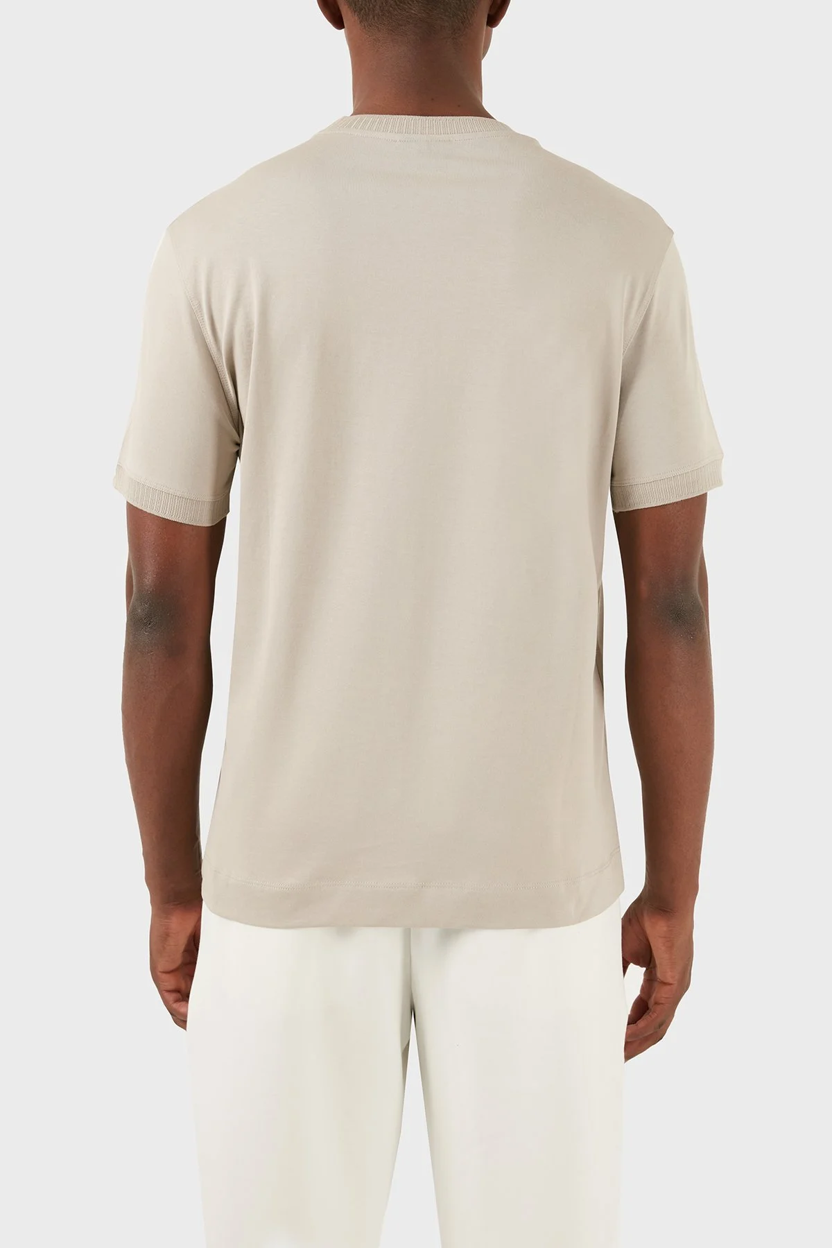 Emporio Armani Pamuklu Regular Fit Bisiklet Yaka Erkek T Shirt 3D1TN3 1JOCZ 0180 Bej - 3