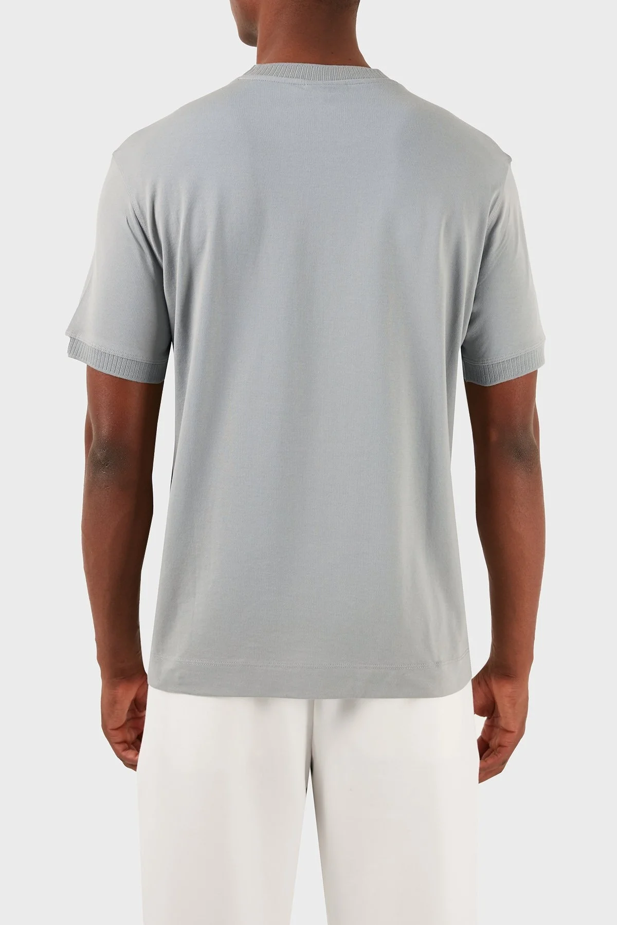Emporio Armani Pamuklu Regular Fit Bisiklet Yaka Erkek T Shirt 3D1TN3 1JOCZ 0665 GRİ - 3