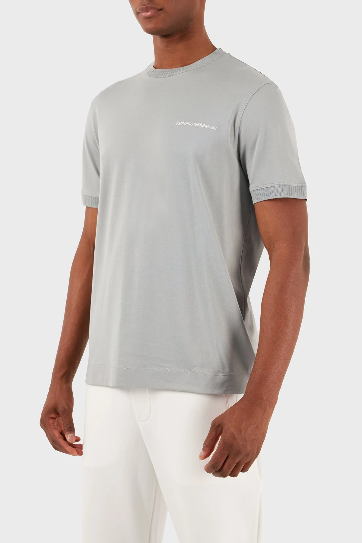 Emporio Armani Pamuklu Regular Fit Bisiklet Yaka Erkek T Shirt 3D1TN3 1JOCZ 0665 GRİ - 5