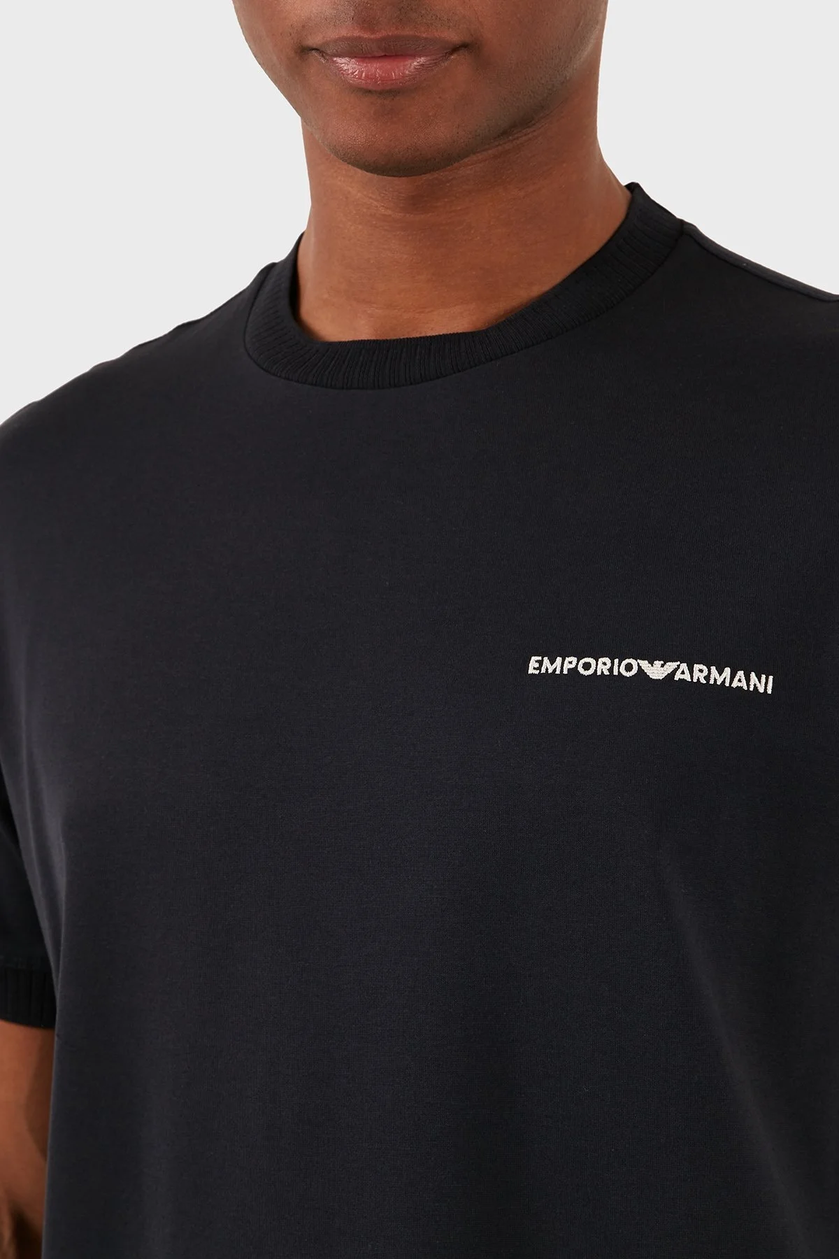 Emporio Armani Pamuklu Regular Fit Bisiklet Yaka Erkek T Shirt 3D1TN3 1JOCZ 0966 LACİVERT - 4