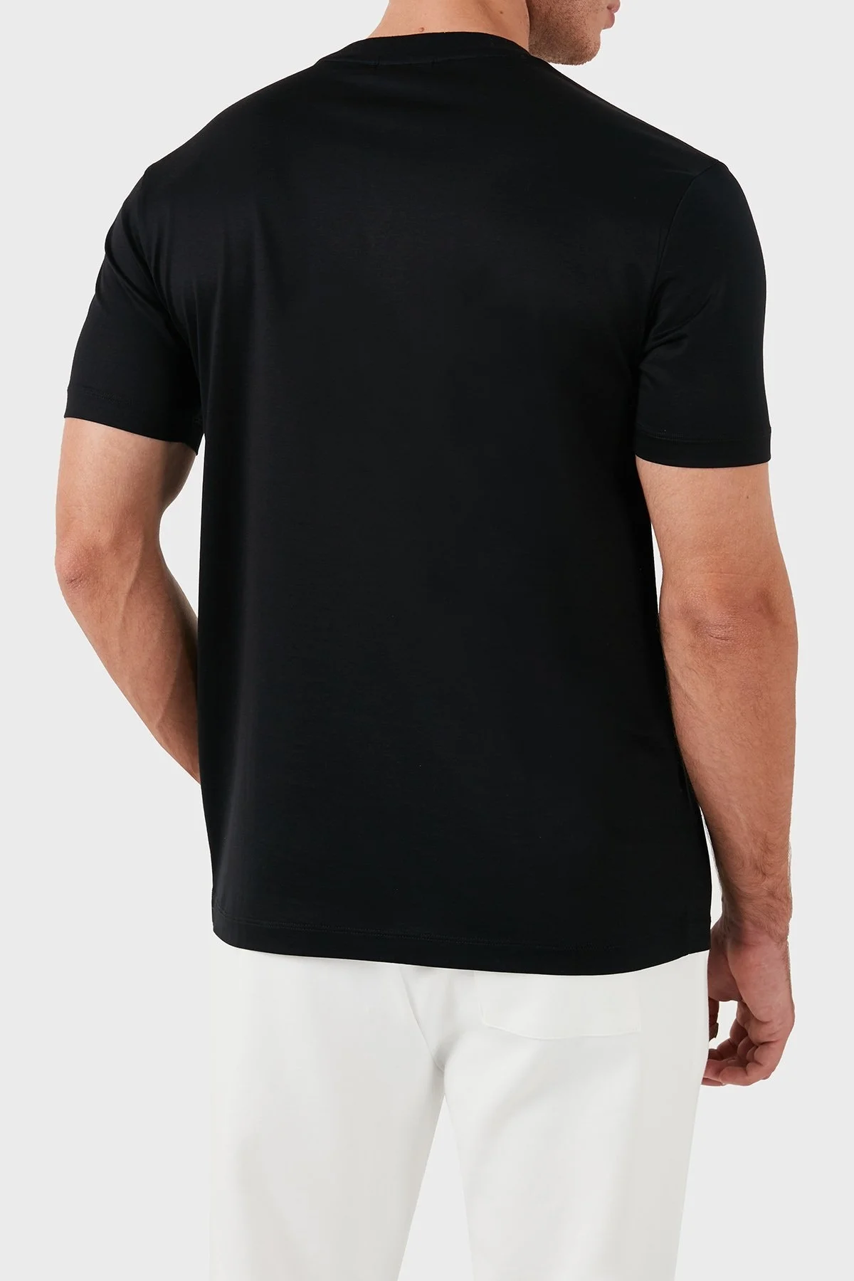 Emporio Armani Pamuklu Regular Fit Bisiklet Yaka Erkek T Shirt 3D1TP3 1JUVZ 0999 SİYAH - 3
