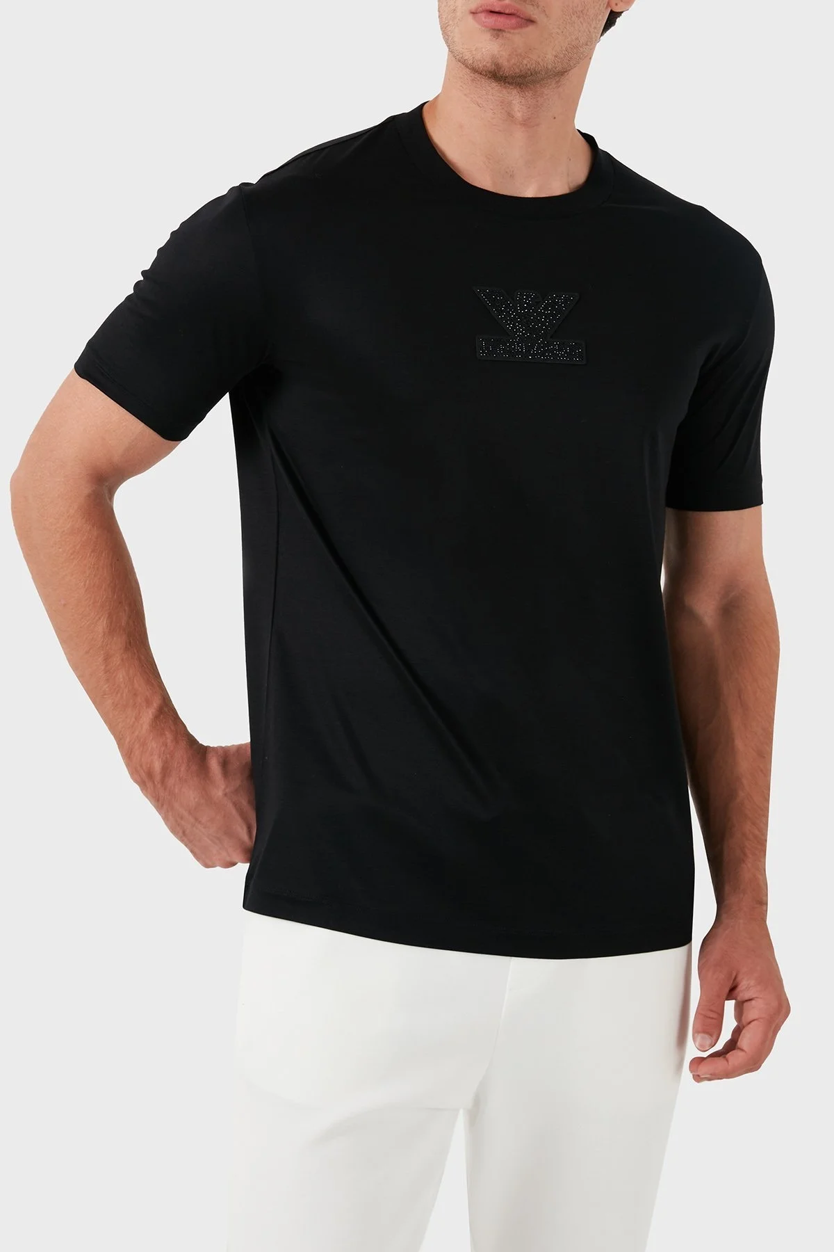 Emporio Armani Pamuklu Regular Fit Bisiklet Yaka Erkek T Shirt 3D1TP3 1JUVZ 0999 SİYAH - 4