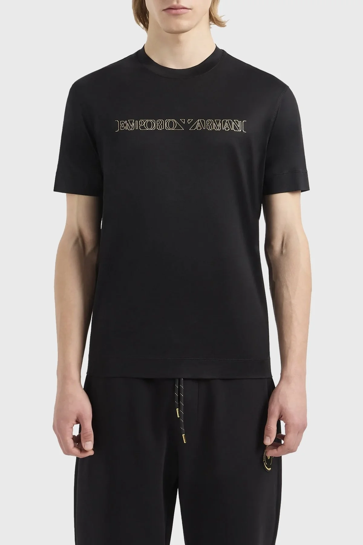 Emporio Armani Pamuklu Regular Fit Bisiklet Yaka Erkek T Shirt 3D1TP4 1JUVZ 0999 SİYAH - 1