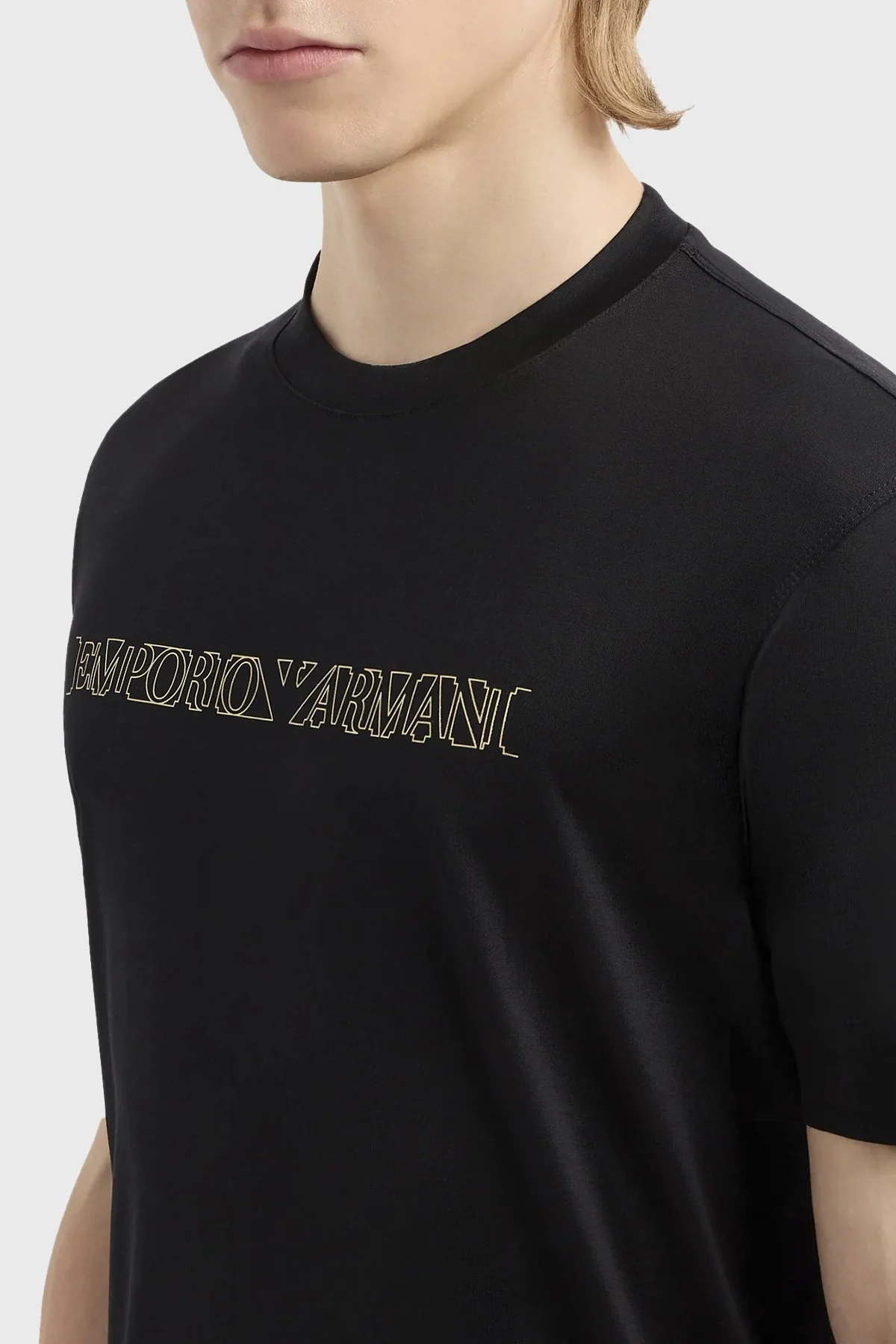 Emporio Armani Pamuklu Regular Fit Bisiklet Yaka Erkek T Shirt 3D1TP4 1JUVZ 0999 SİYAH - 4