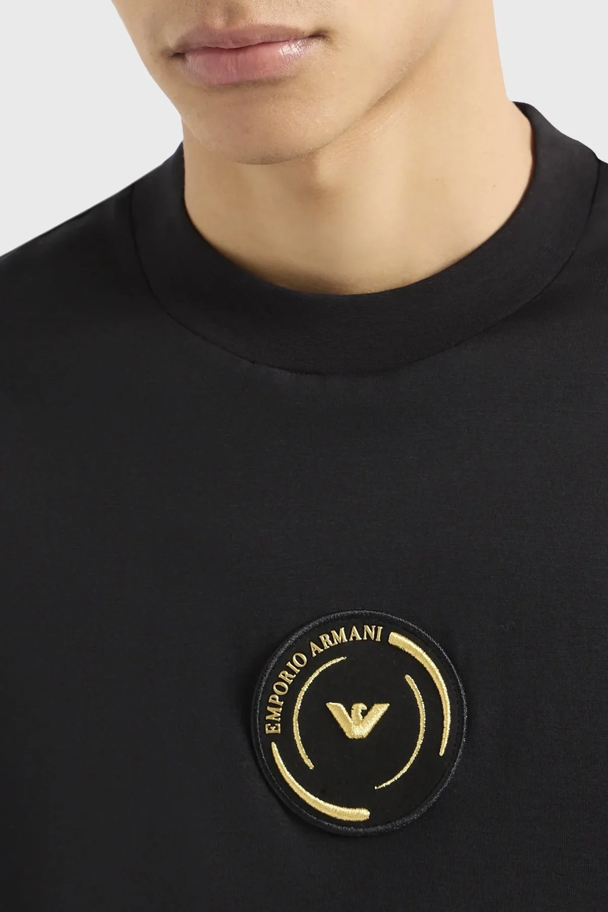 Emporio Armani Pamuklu Regular Fit Bisiklet Yaka Erkek T Shirt 3D1TQ5 1JUVZ 0999 SİYAH - 9