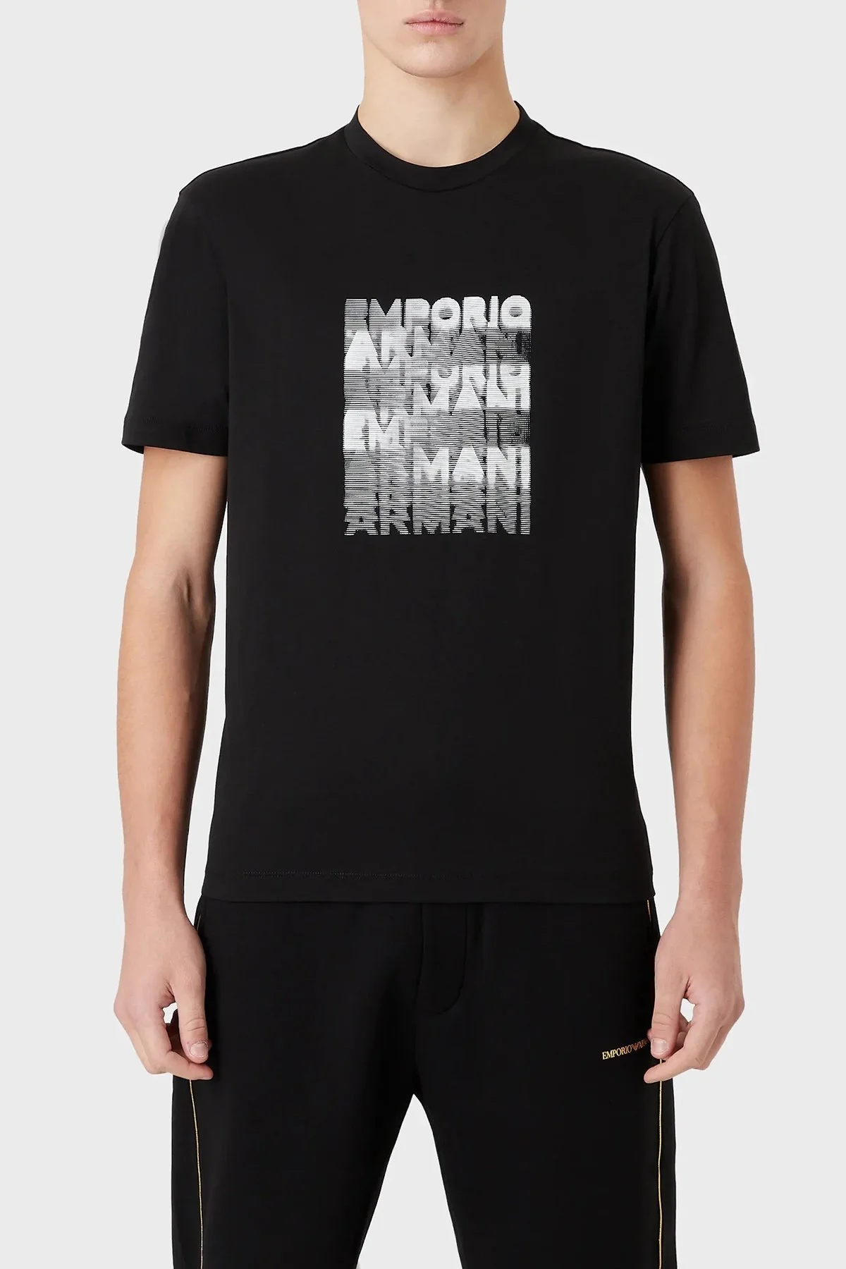 Emporio Armani Pamuklu Regular Fit Bisiklet Yaka Erkek T Shirt 3R1TDE 1JPZZ 0999 SİYAH - 1