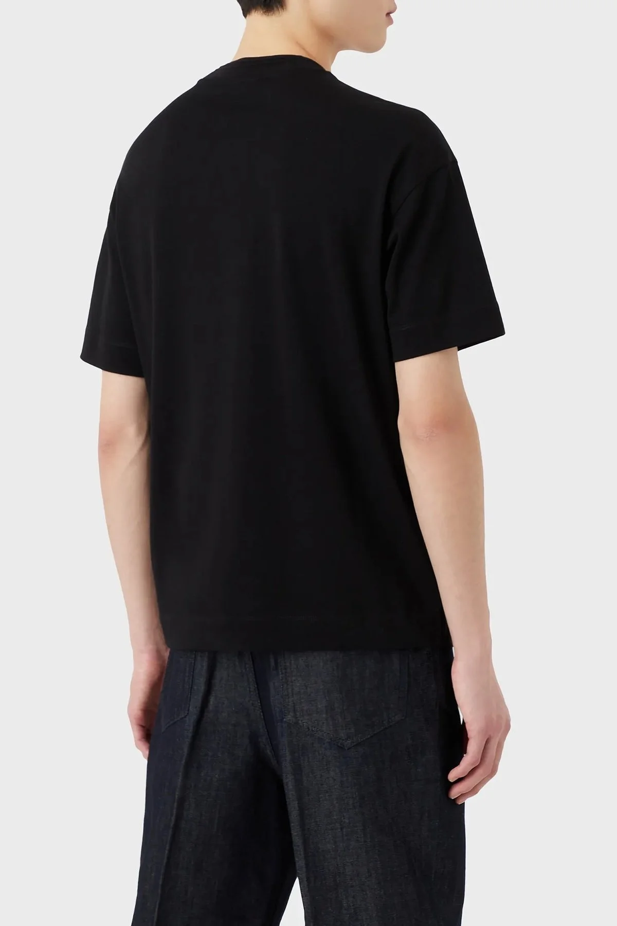 Emporio Armani Logolu Bisiklet Yaka % 100 Pamuk Relaxed Fit Erkek T Shirt 3R1TU0 1JWZZ 0097 SİYAH - 2