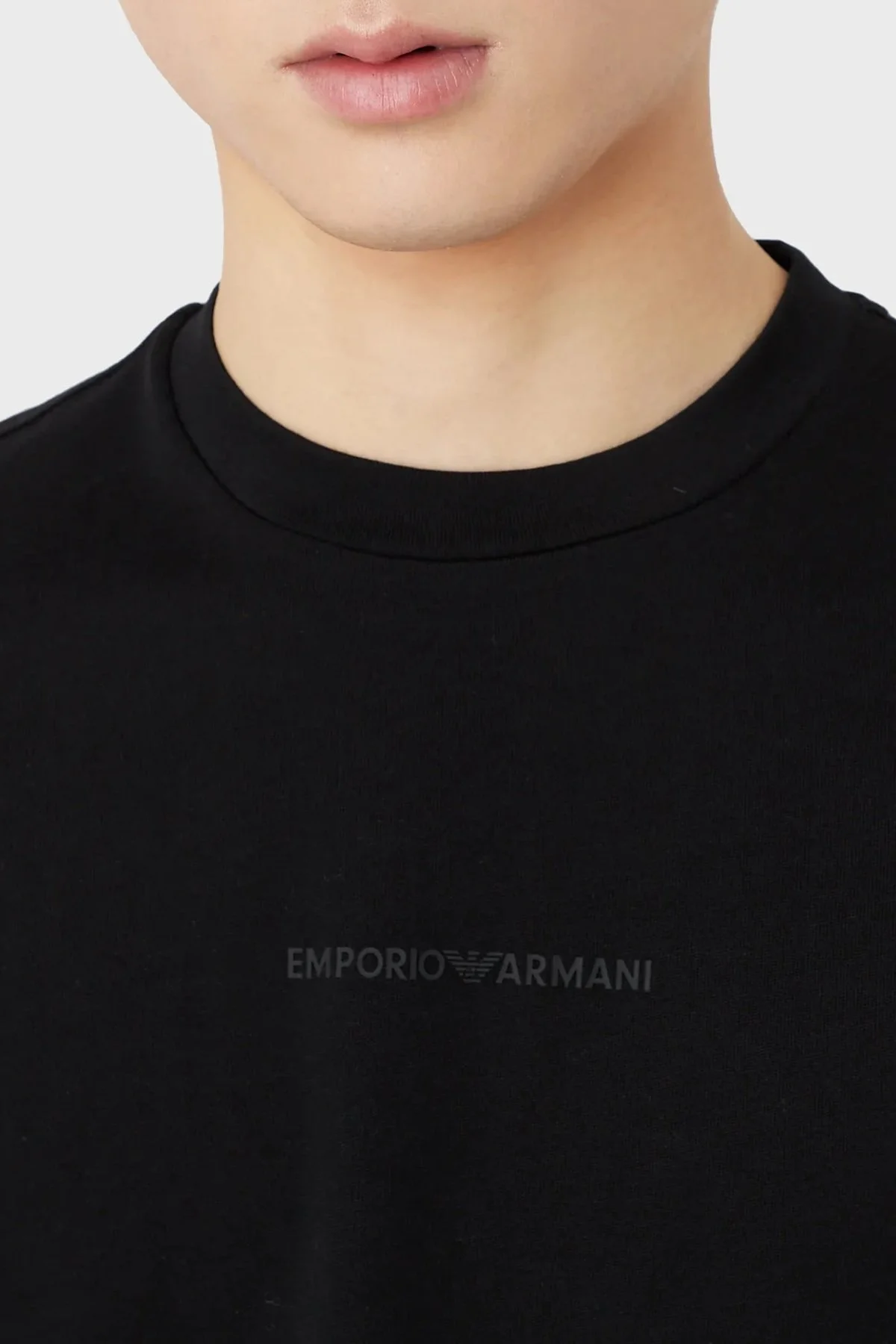 Emporio Armani Pamuklu Regular Fit Bisiklet Yaka Erkek T Shirt 3R1TV7 1JWZZ 0999 SİYAH - 4
