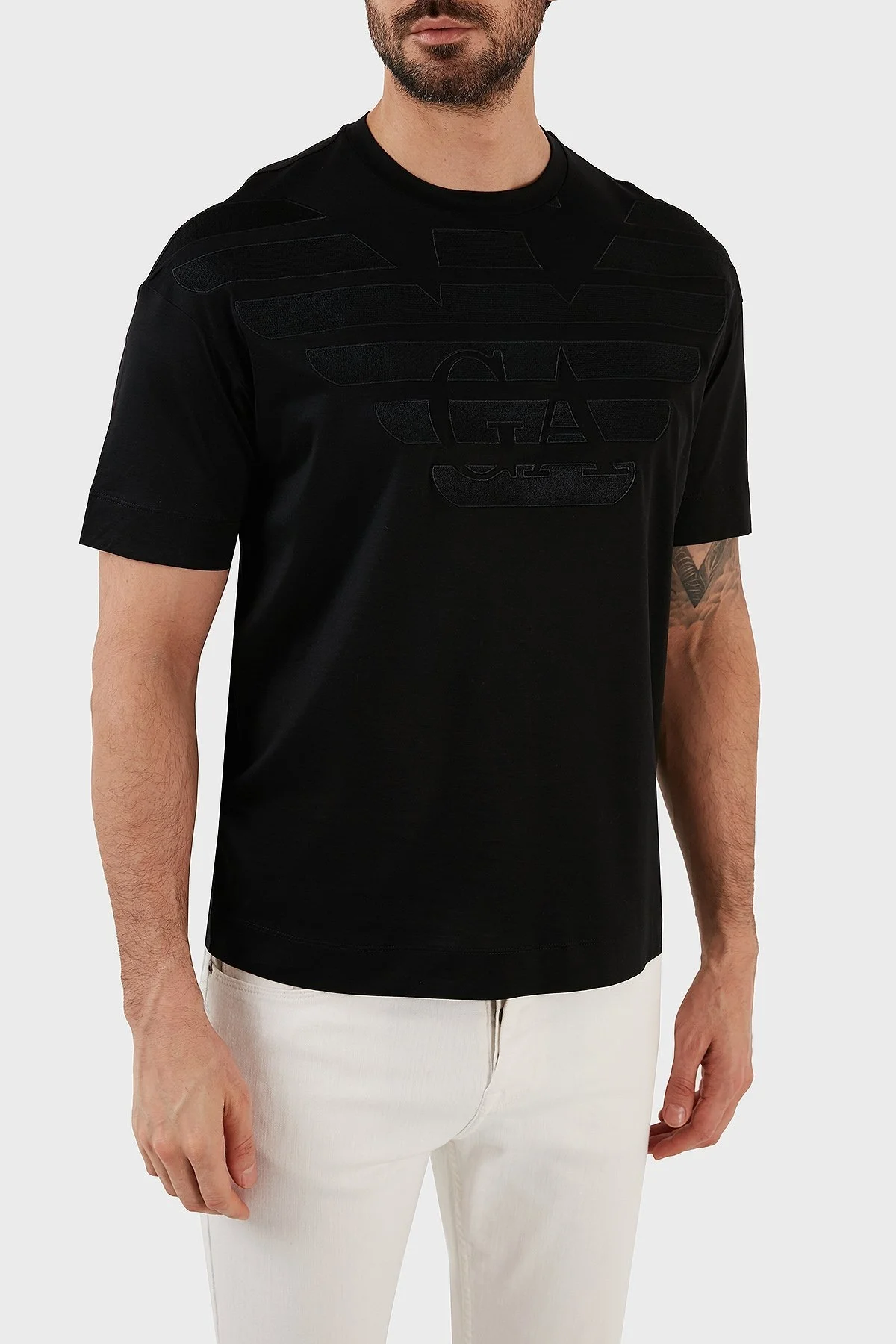 Emporio Armani Pamuklu Regular Fit Bisiklet Yaka Erkek T Shirt 3R1TZ2 1JUVZ 0094 SİYAH - 2