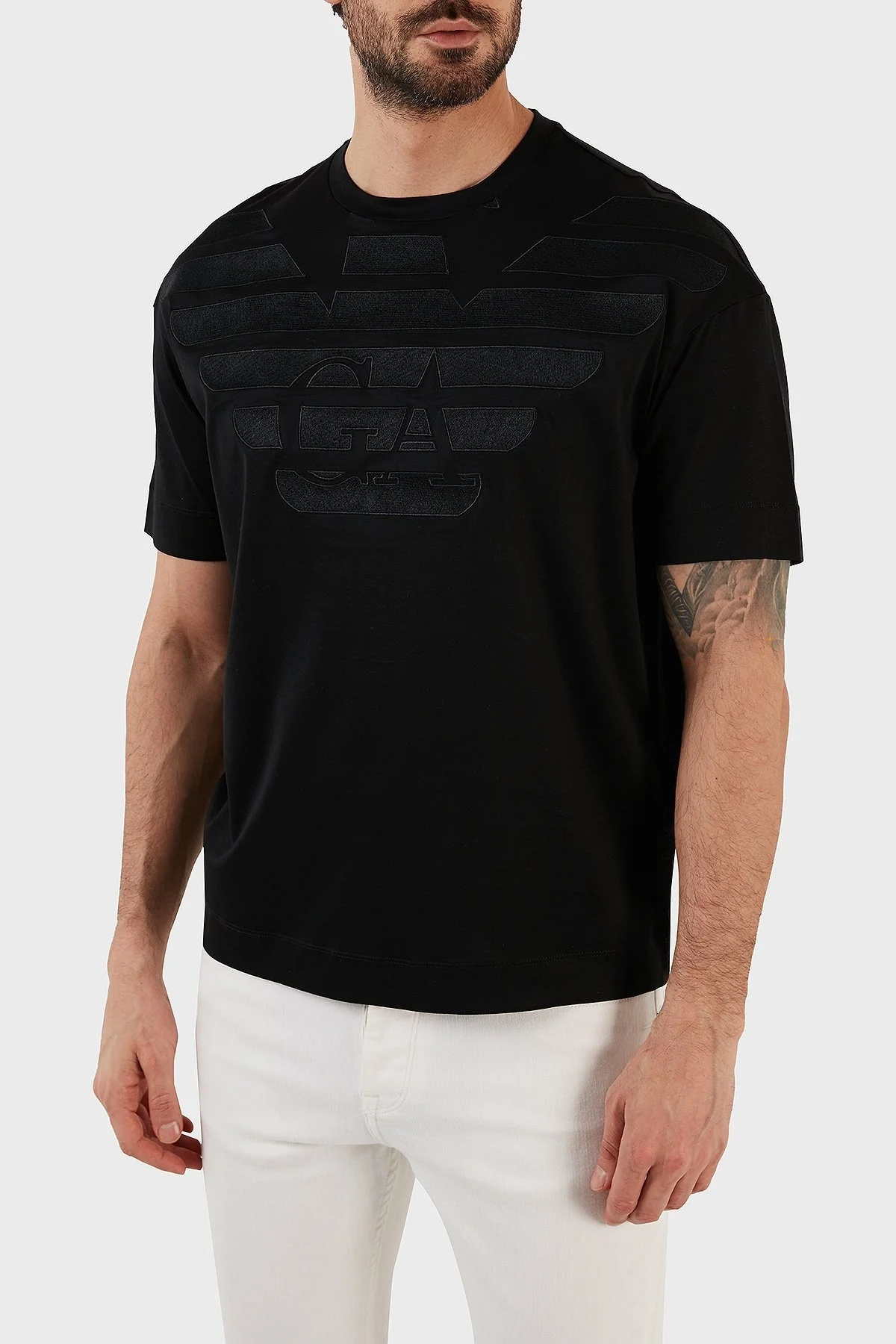 Emporio Armani Pamuklu Regular Fit Bisiklet Yaka Erkek T Shirt 3R1TZ2 1JUVZ 0094 SİYAH - 3