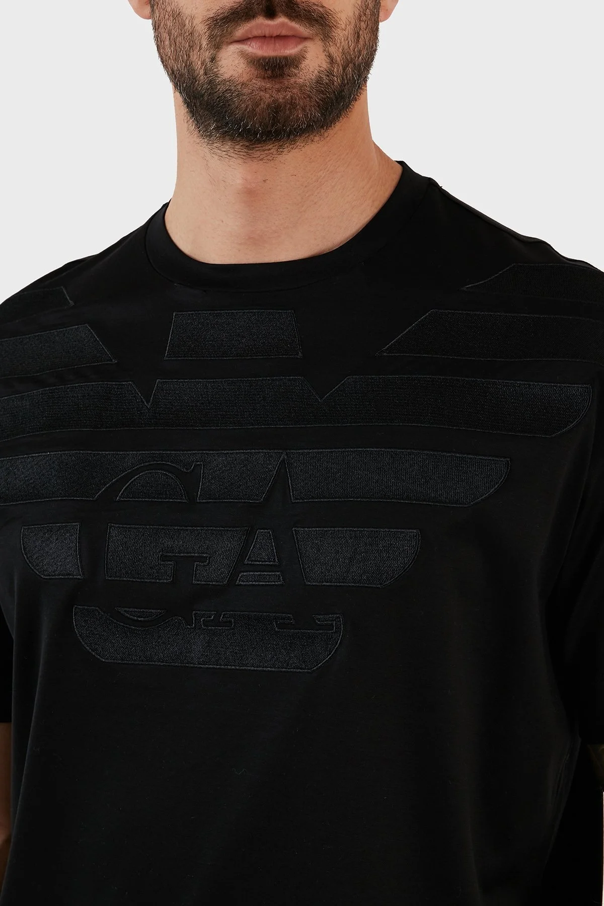 Emporio Armani Pamuklu Regular Fit Bisiklet Yaka Erkek T Shirt 3R1TZ2 1JUVZ 0094 SİYAH - 4