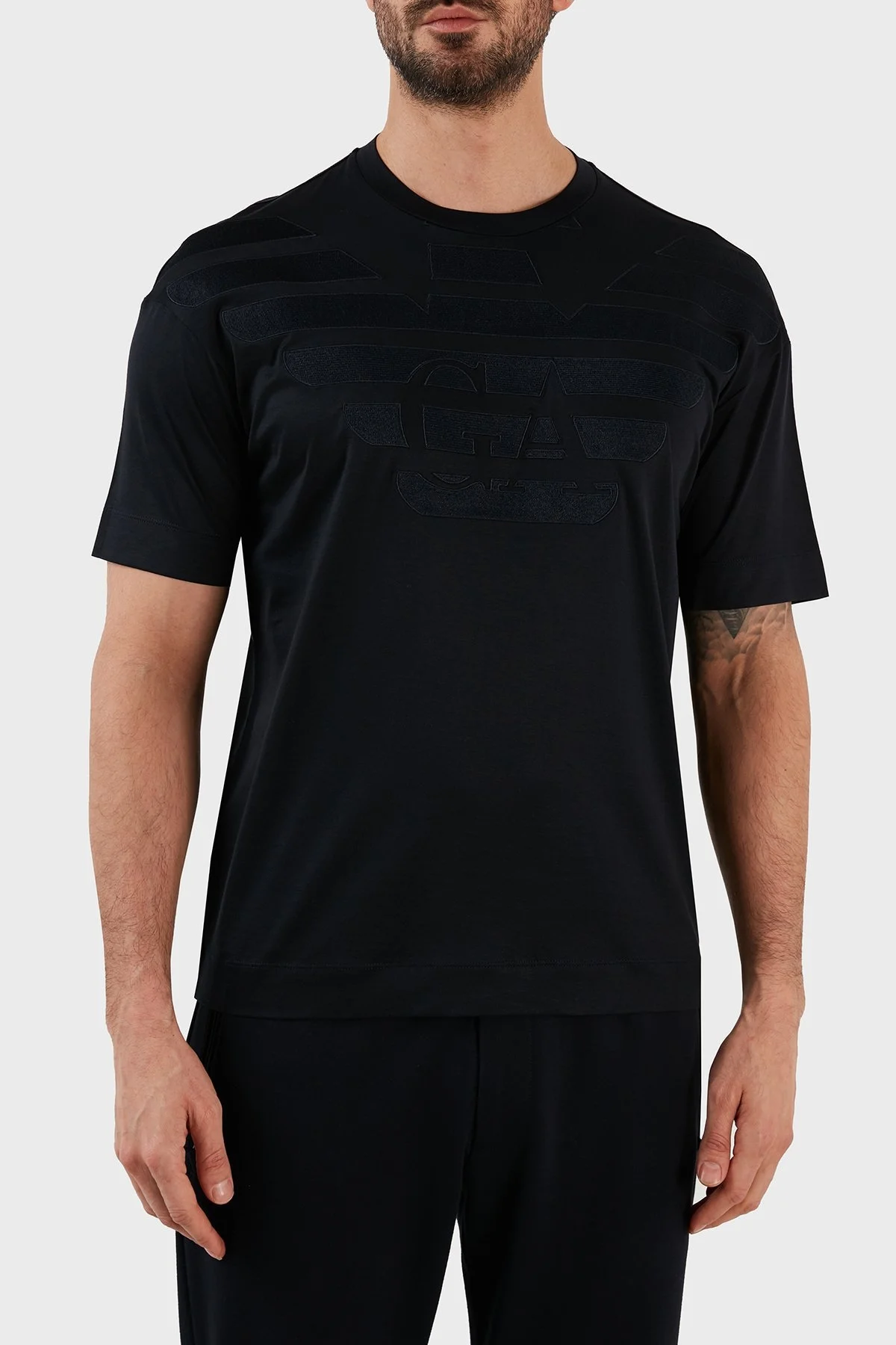 Emporio Armani Pamuklu Regular Fit Bisiklet Yaka Erkek T Shirt 3R1TZ2 1JUVZ 09J0 LACİVERT - 1