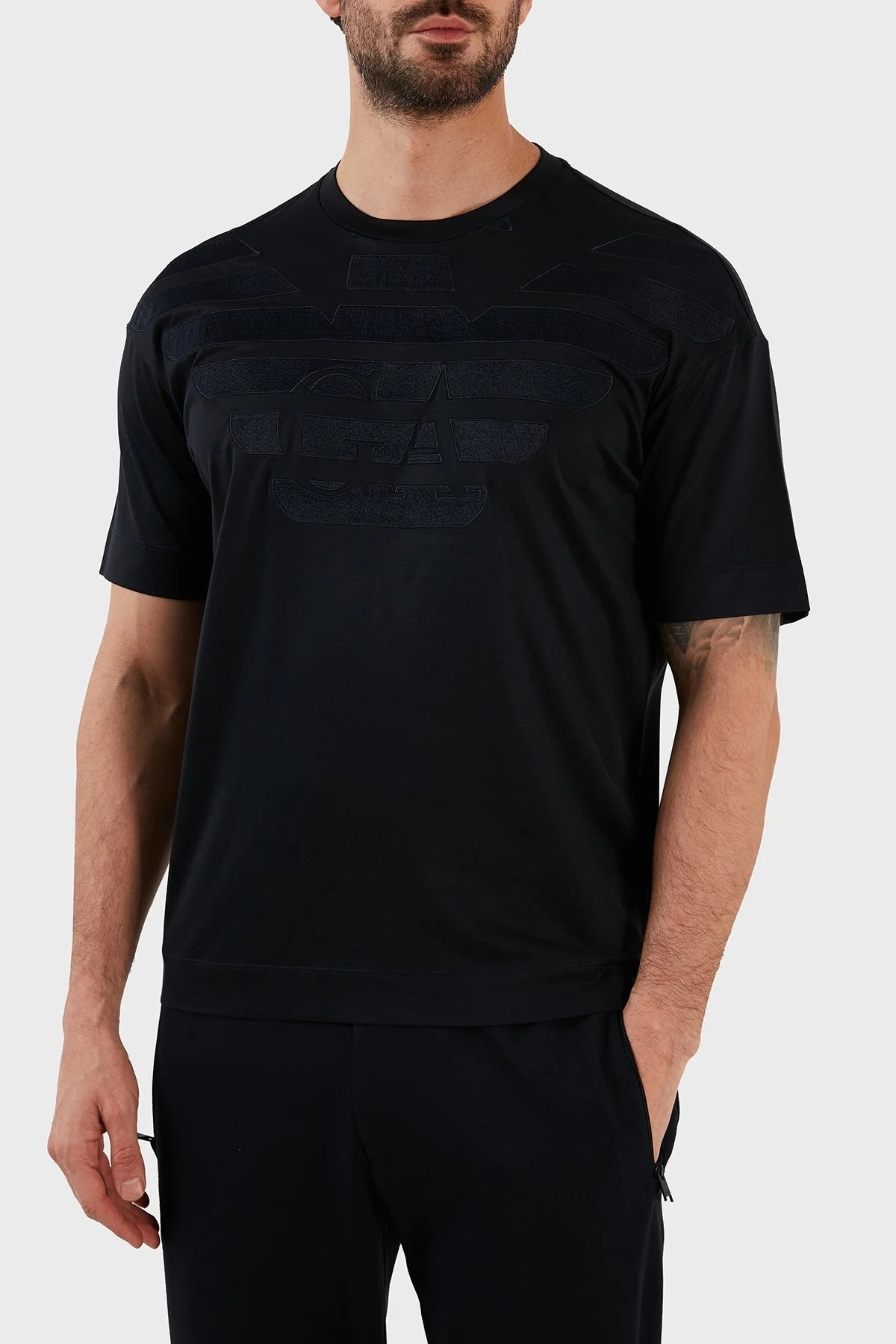 Emporio Armani Pamuklu Regular Fit Bisiklet Yaka Erkek T Shirt 3R1TZ2 1JUVZ 09J0 LACİVERT - 2