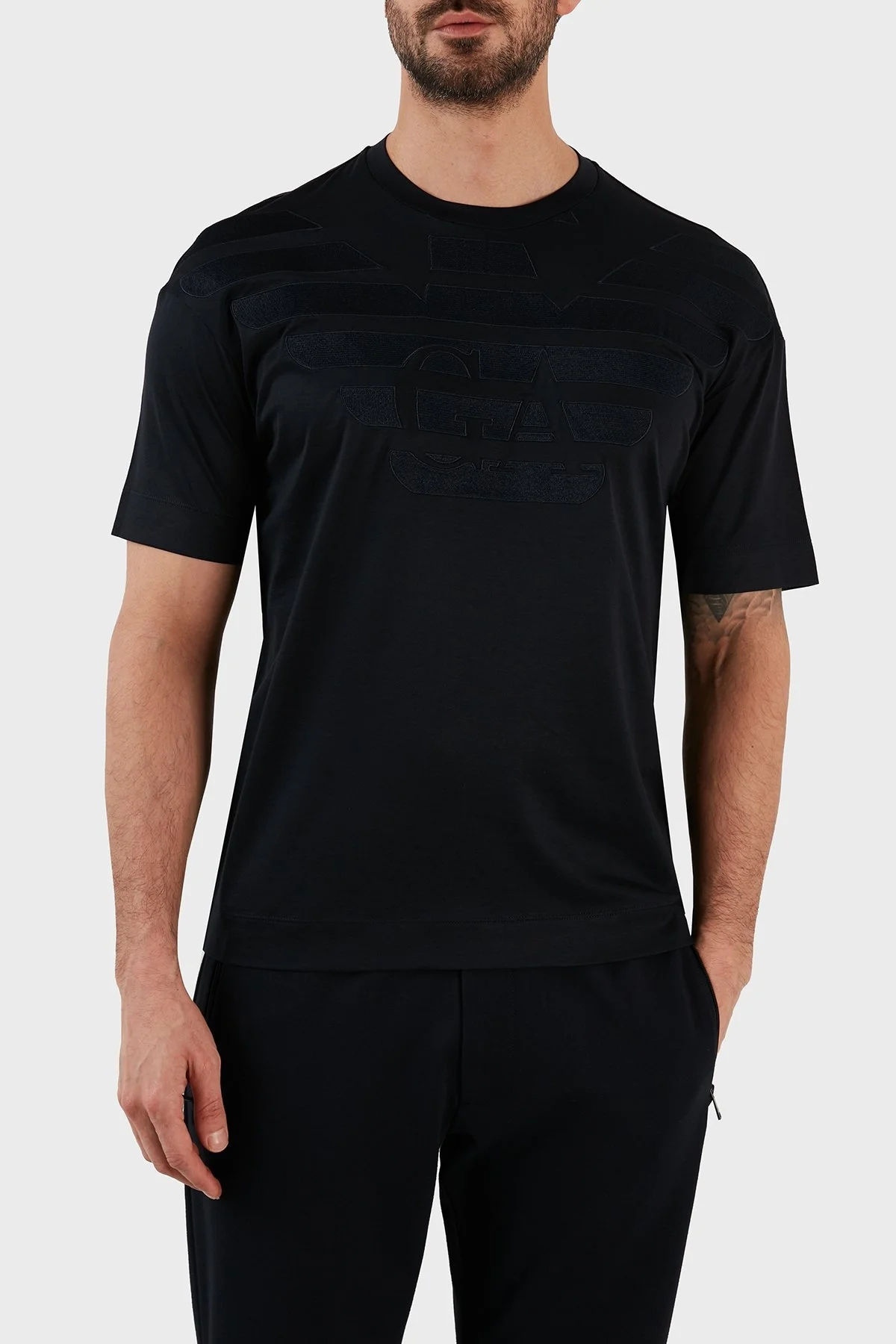 Emporio Armani Pamuklu Regular Fit Bisiklet Yaka Erkek T Shirt 3R1TZ2 1JUVZ 09J0 LACİVERT - 3