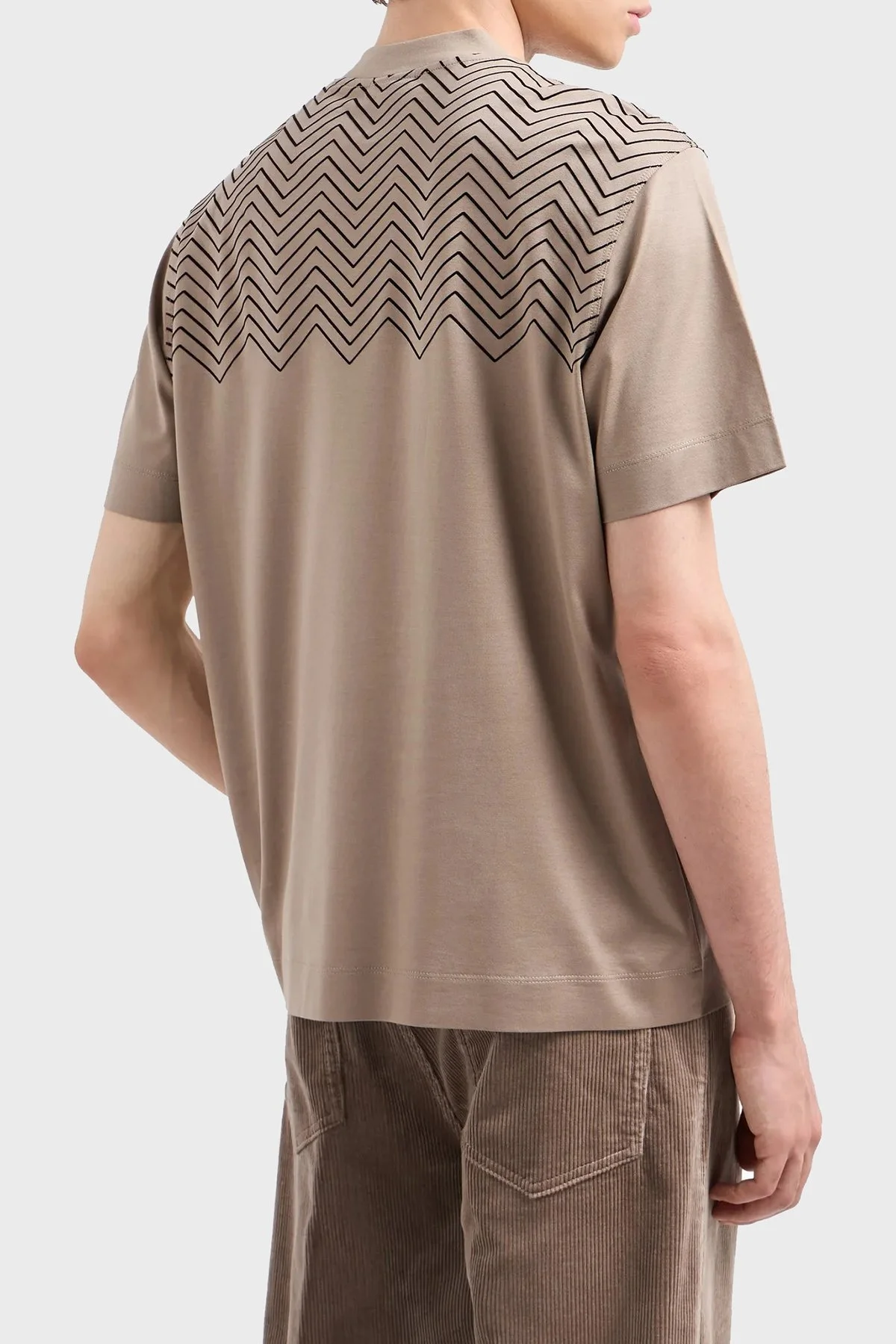 Emporio Armani Pamuklu Regular Fit Bisiklet Yaka Erkek T Shirt 6D1T91 1JOSZ 0144 BEJ - 3