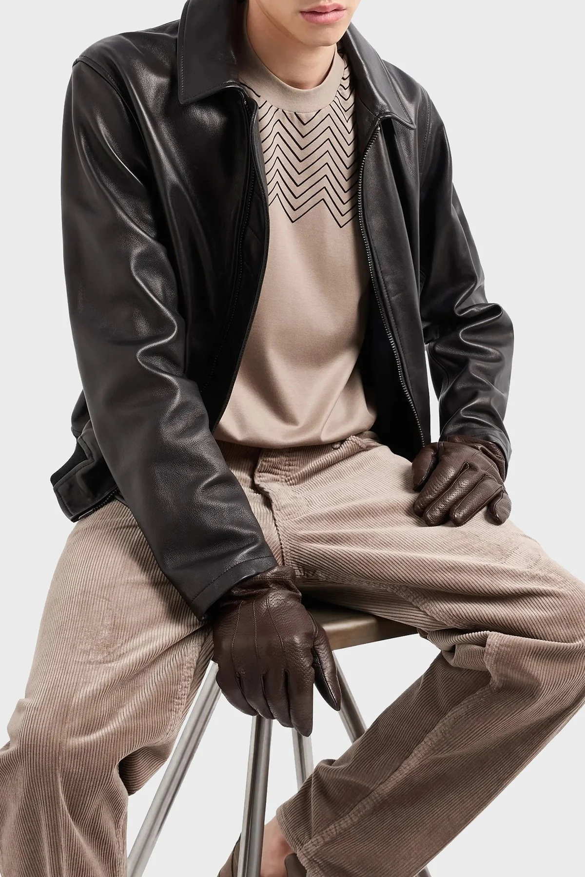 Emporio Armani Pamuklu Regular Fit Bisiklet Yaka Erkek T Shirt 6D1T91 1JOSZ 0144 BEJ - 4