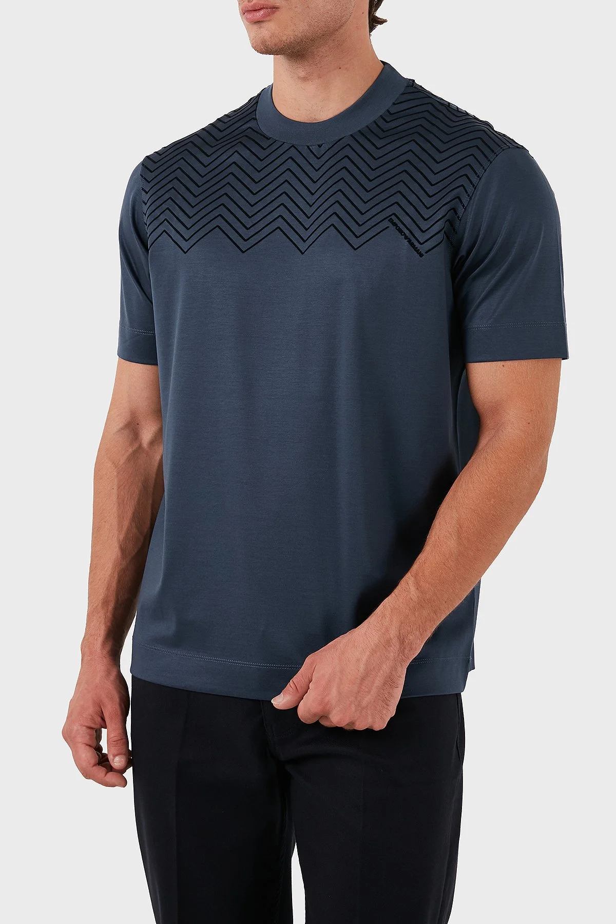 Emporio Armani Pamuklu Regular Fit Bisiklet Yaka Erkek T Shirt 6D1T91 1JOSZ 09T6 KOYU MAVİ - 6