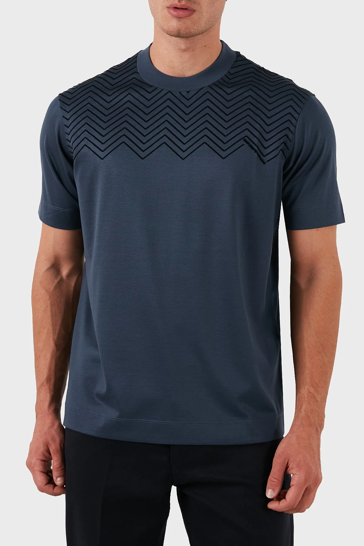 Emporio Armani Pamuklu Regular Fit Bisiklet Yaka Erkek T Shirt 6D1T91 1JOSZ 09T6 KOYU MAVİ - 1