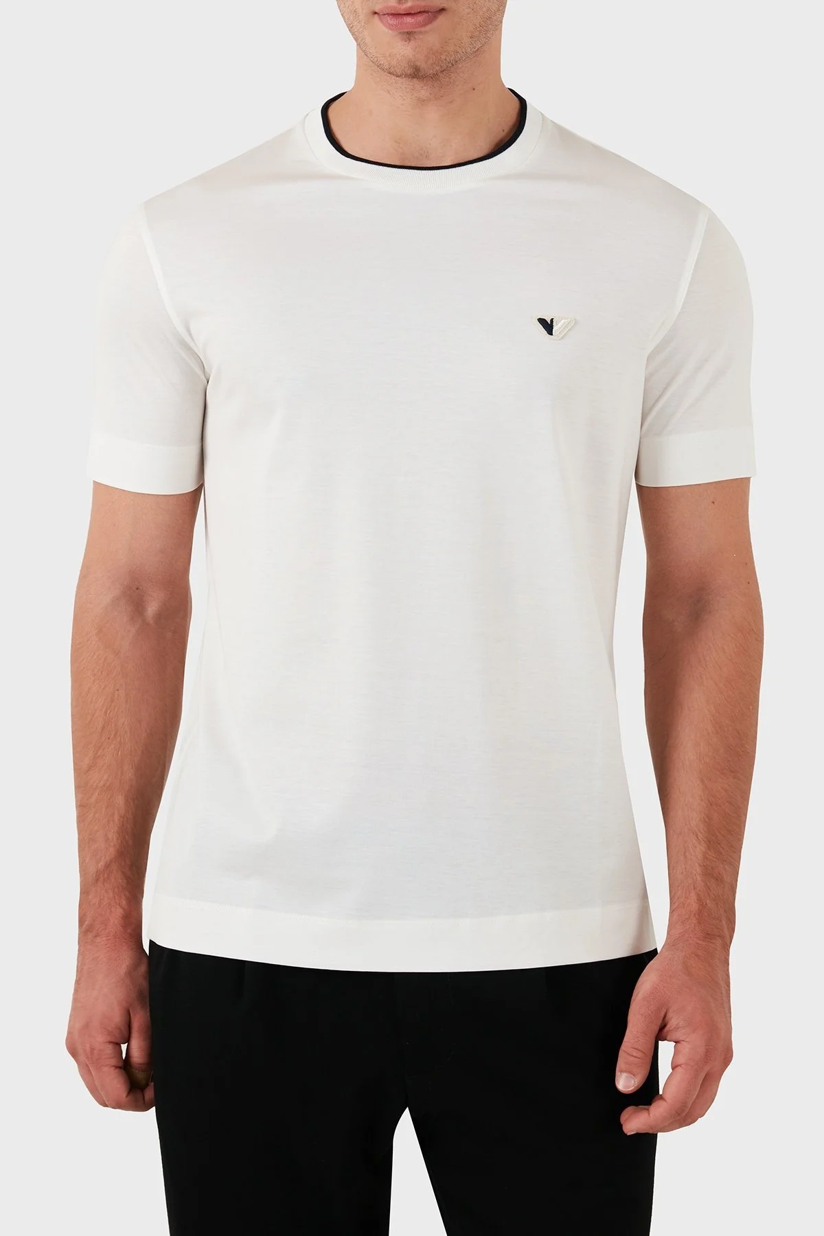 Emporio Armani Pamuklu Regular Fit Bisiklet Yaka Erkek T Shirt 6D1T99 1JOSZ 0101 BEYAZ - 1