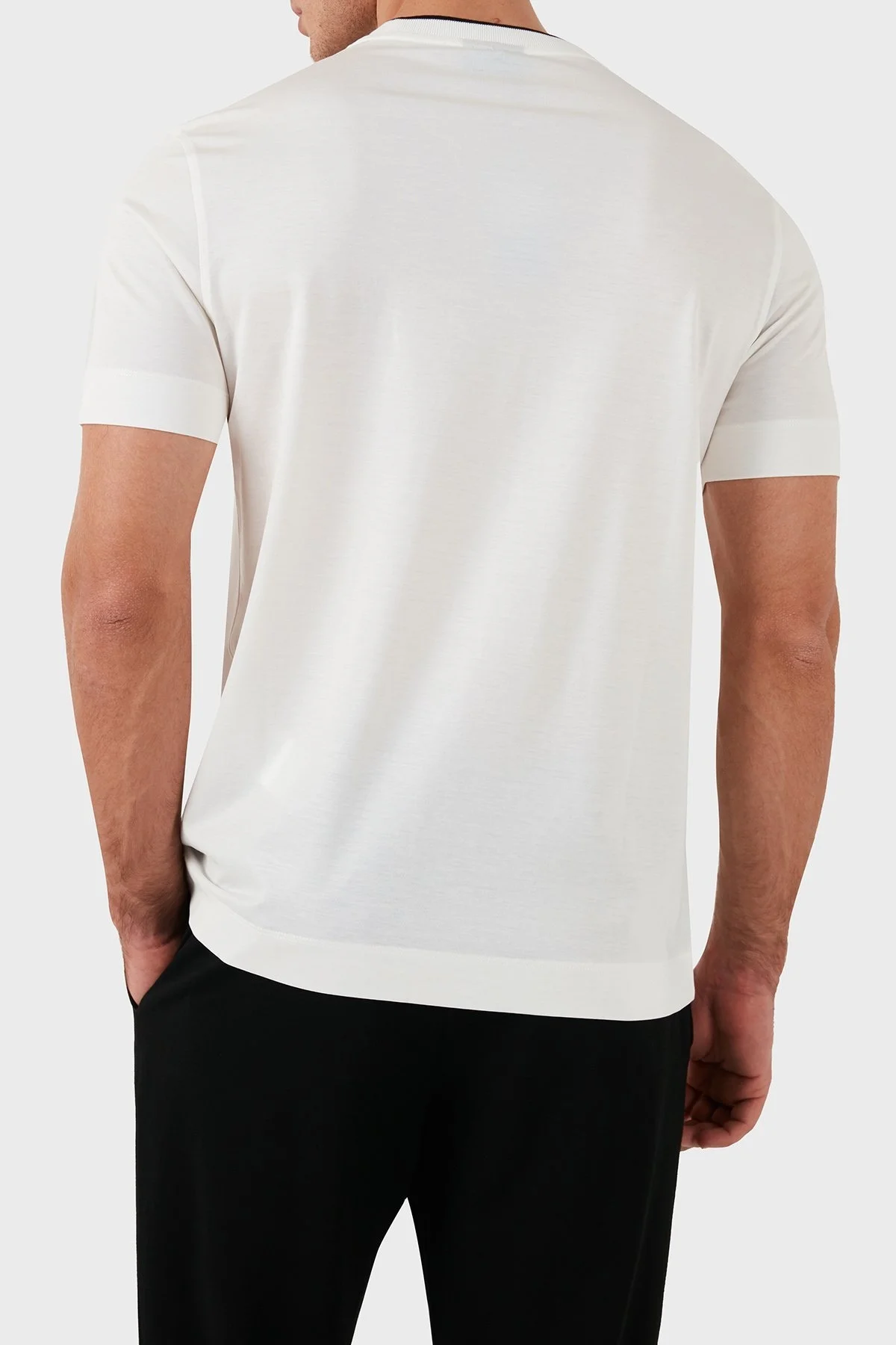 Emporio Armani Pamuklu Regular Fit Bisiklet Yaka Erkek T Shirt 6D1T99 1JOSZ 0101 BEYAZ - 2