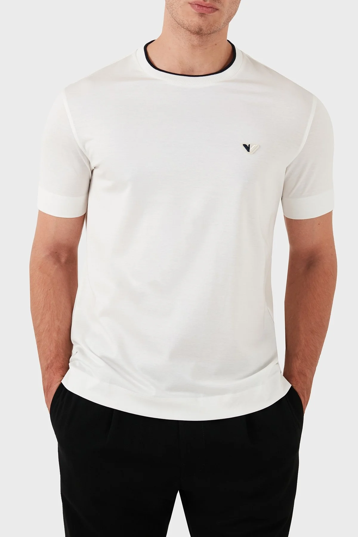 Emporio Armani Pamuklu Regular Fit Bisiklet Yaka Erkek T Shirt 6D1T99 1JOSZ 0101 BEYAZ - 4