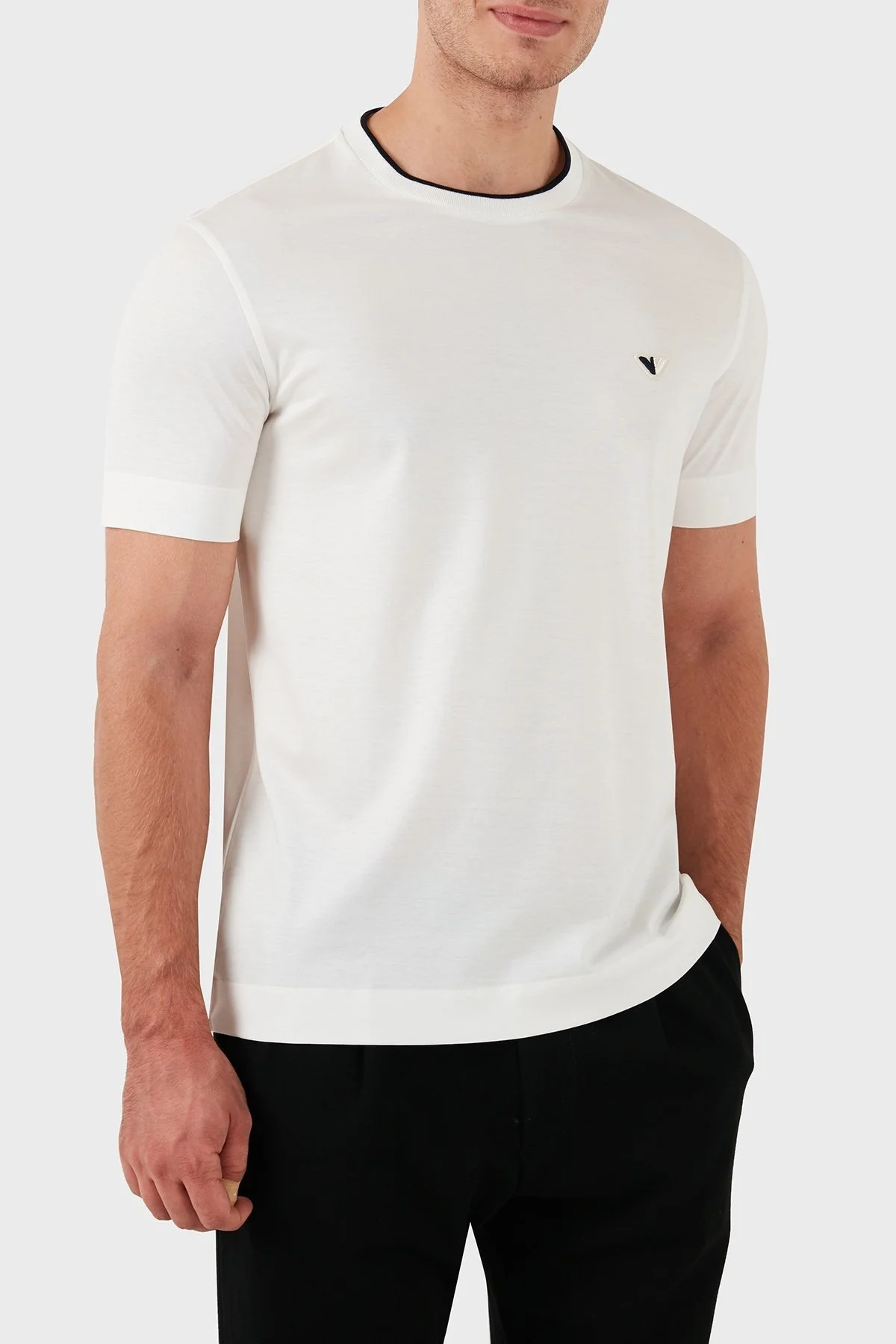 Emporio Armani Pamuklu Regular Fit Bisiklet Yaka Erkek T Shirt 6D1T99 1JOSZ 0101 BEYAZ - 6