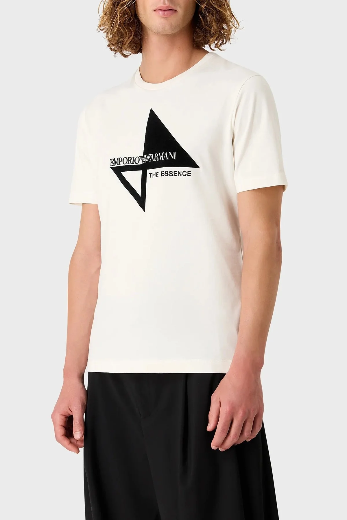 Emporio Armani Pamuklu Regular Fit Bisiklet Yaka Erkek T Shirt 6R1T6Q 1J7FZ 0101 EKRU - 1