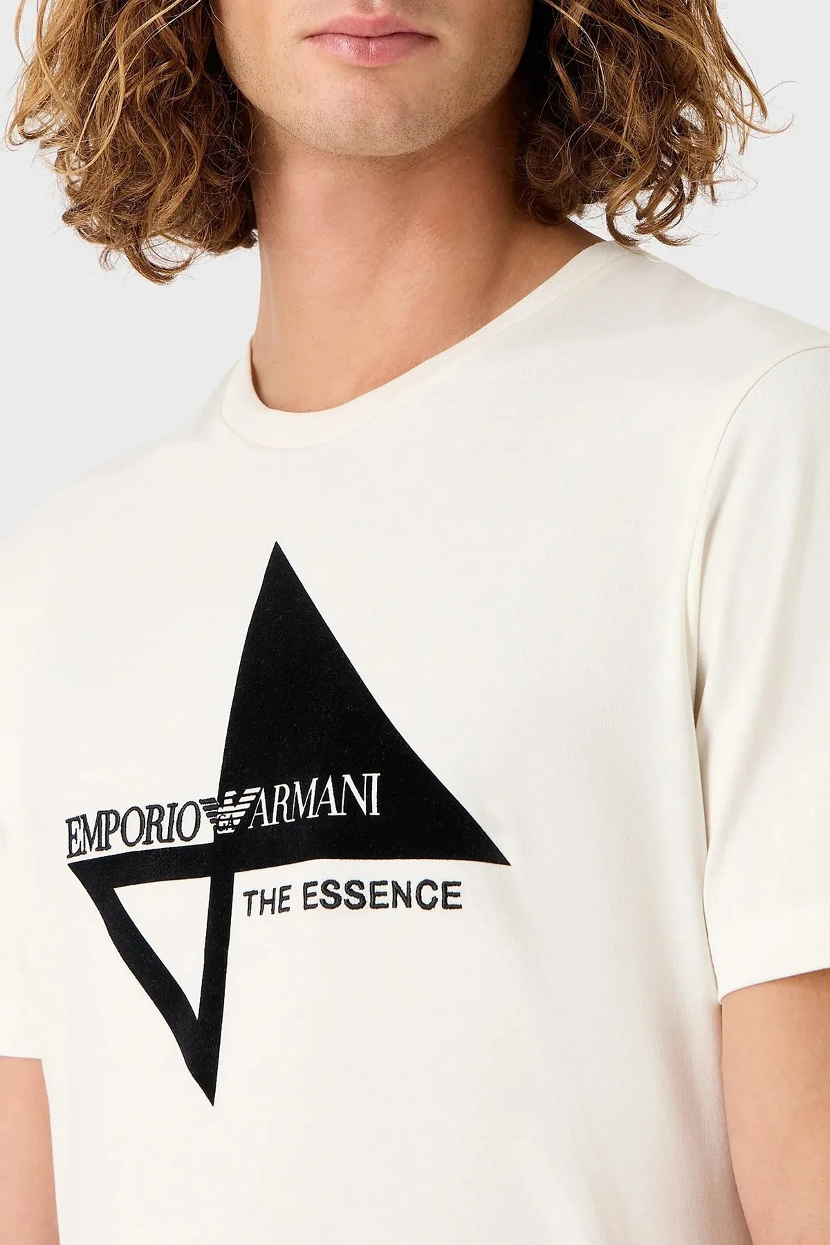 Emporio Armani Pamuklu Regular Fit Bisiklet Yaka Erkek T Shirt 6R1T6Q 1J7FZ 0101 EKRU - 4