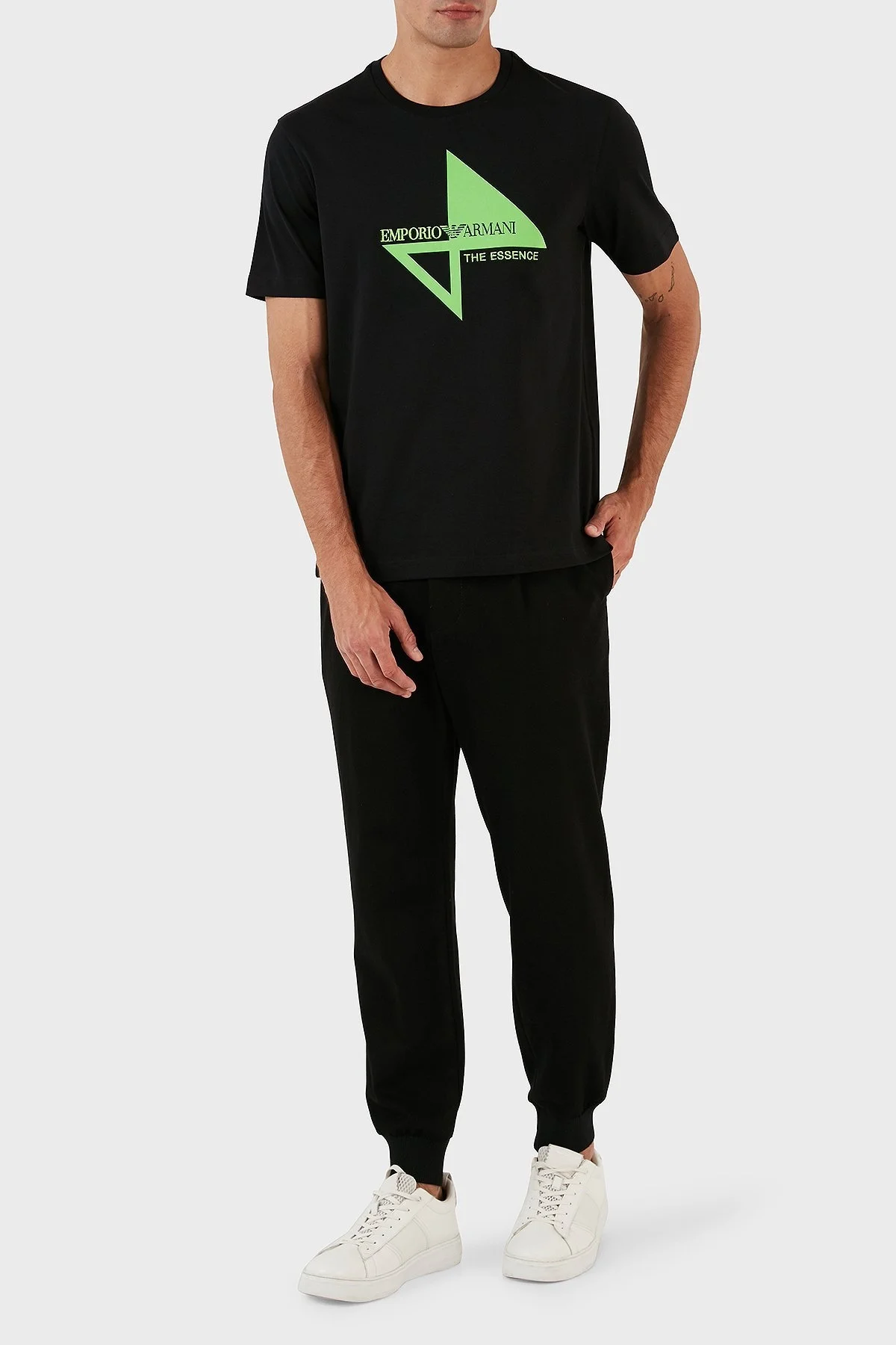 Emporio Armani Pamuklu Regular Fit Bisiklet Yaka Erkek T Shirt 6R1T6Q 1J7FZ 0999 SİYAH - 10