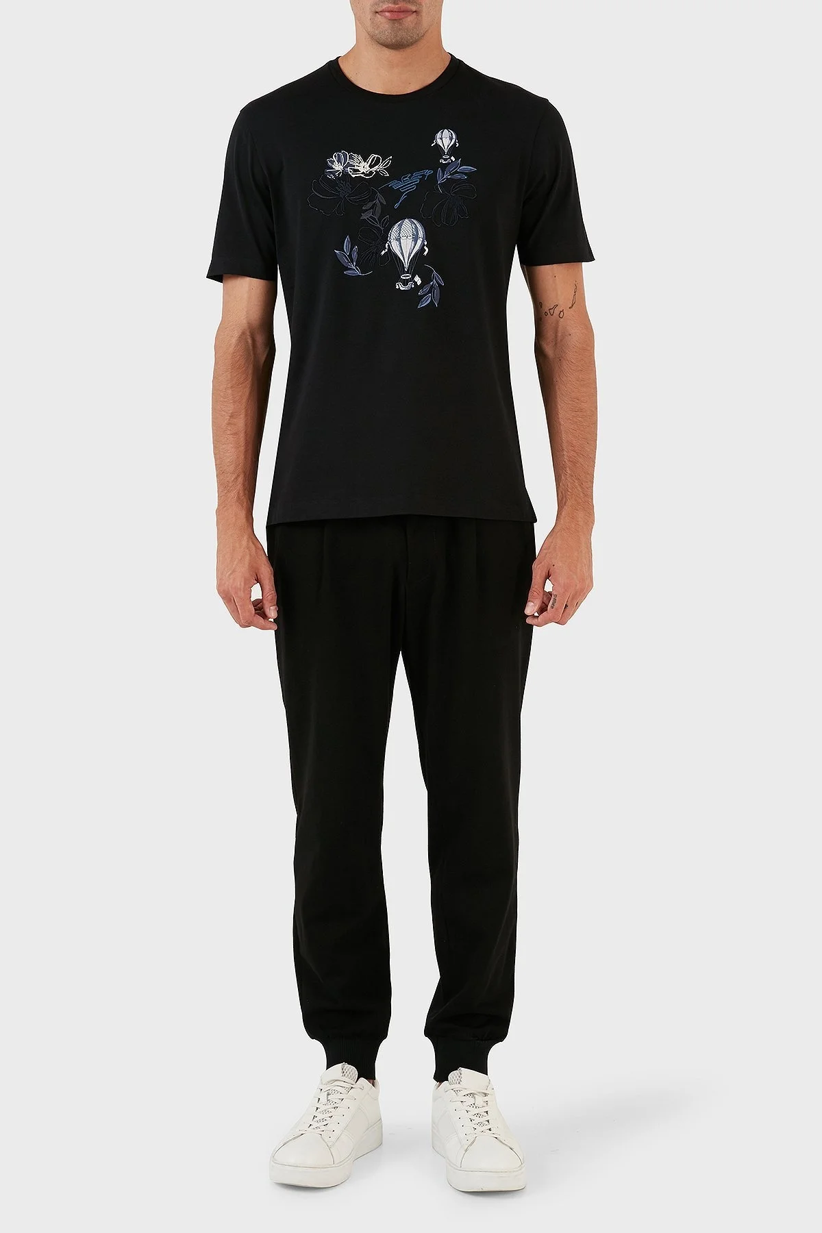 Emporio Armani Pamuklu Regular Fit Bisiklet Yaka Erkek T Shirt 6R1T8Q 1J7FZ 0042 SİYAH - 5